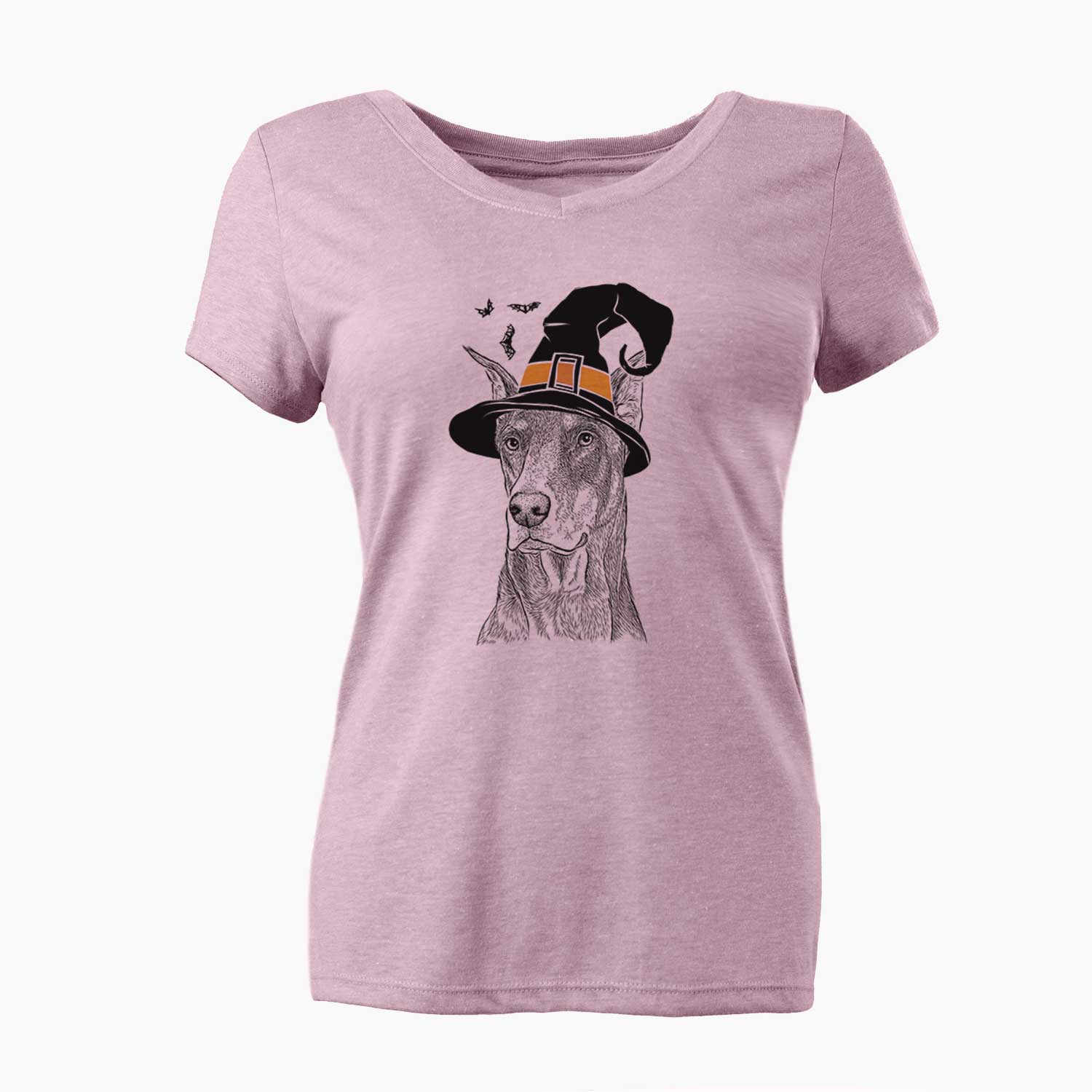 Witch RJ the Doberman Pinscher - Women's V-neck Shirt