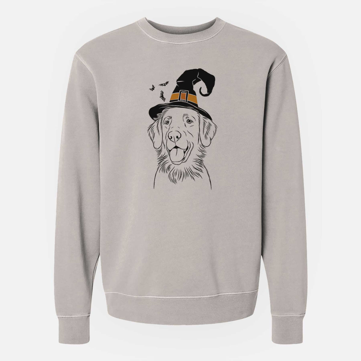 Witch Raisin the Flat Coated Retriever - Unisex Pigment Dyed Crew Sweatshirt