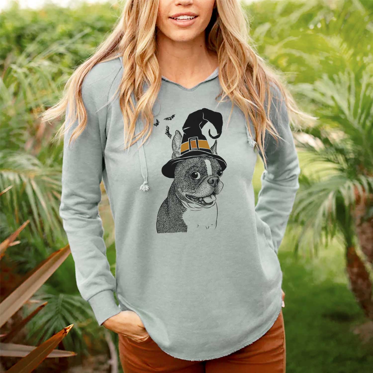 Witch Ralphie the Boston Terrier - Cali Wave Hooded Sweatshirt