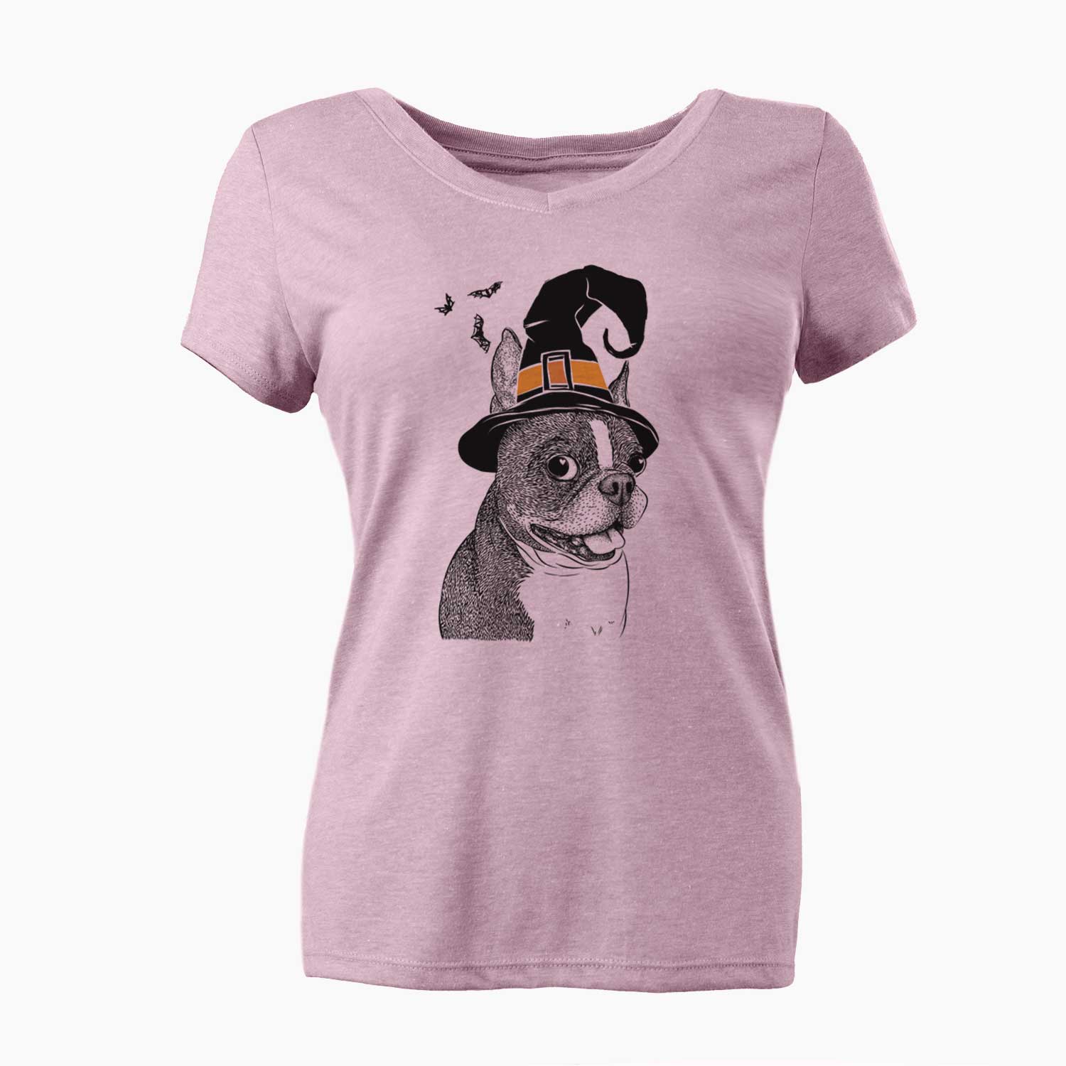 Witch Ralphie the Boston Terrier - Women's V-neck Shirt