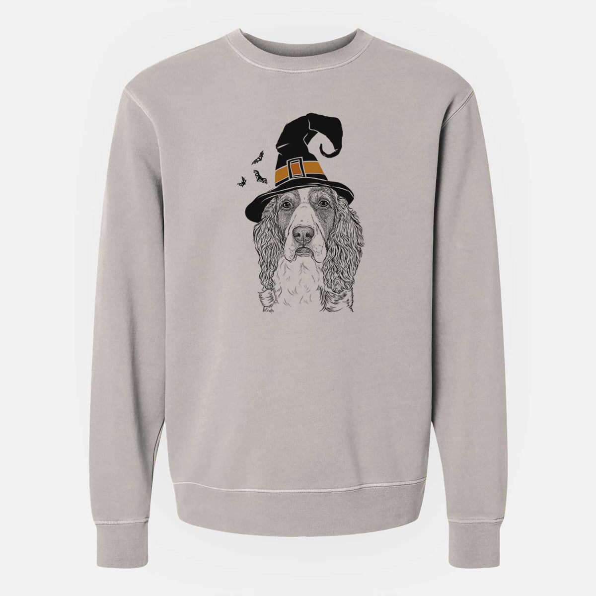 Witch Red the English Springer Spaniel - Unisex Pigment Dyed Crew Sweatshirt