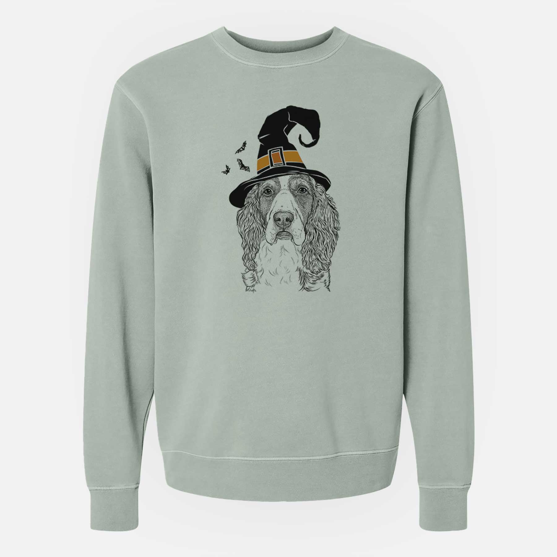 Witch Red the English Springer Spaniel - Unisex Pigment Dyed Crew Sweatshirt