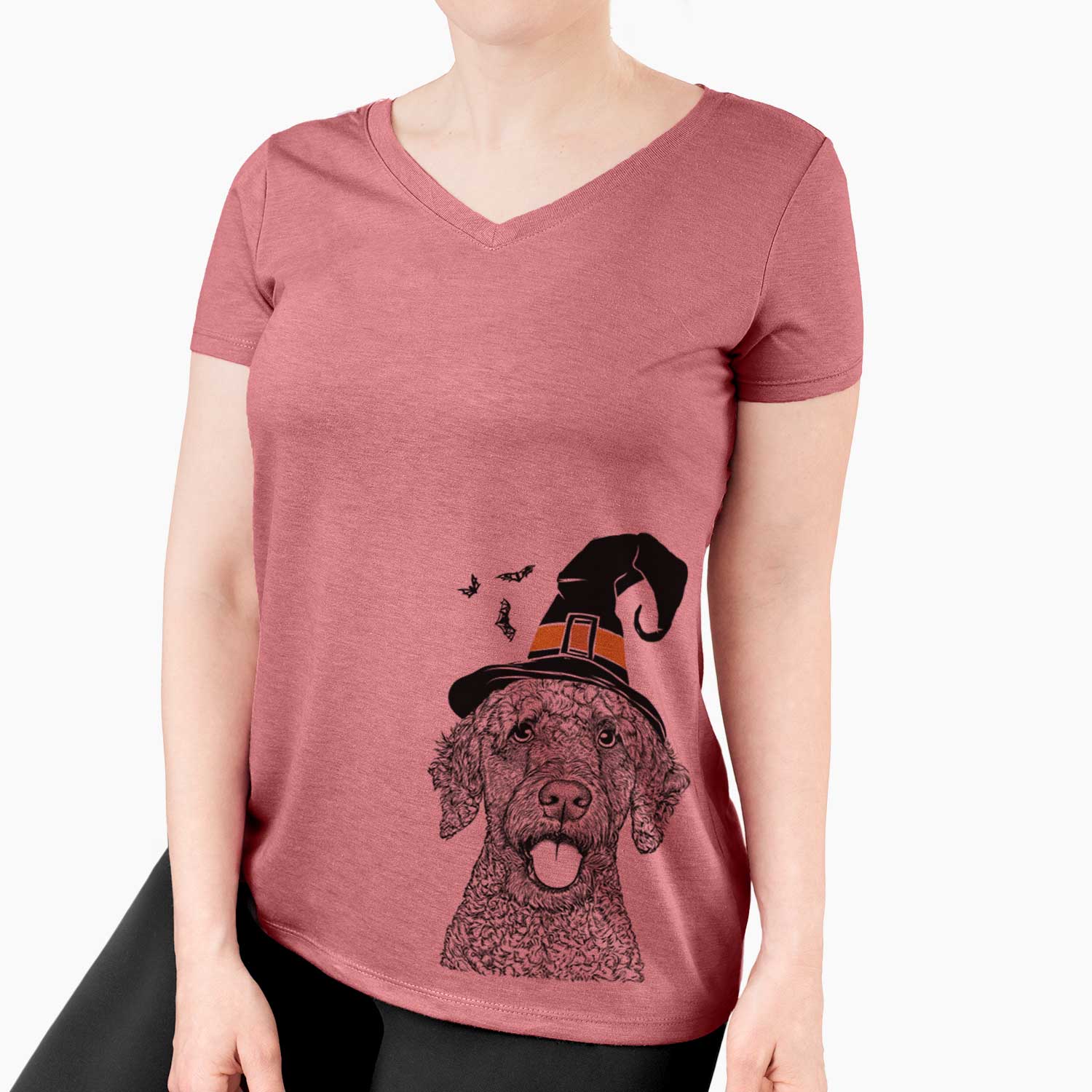 Witch Reina the Spanish Water Dog - Women's V-neck Shirt