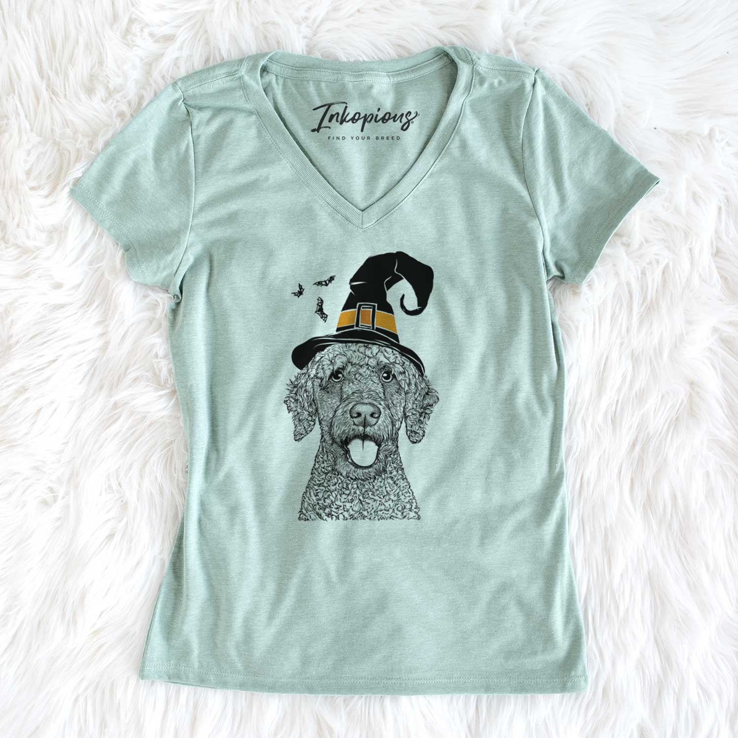 Witch Reina the Spanish Water Dog - Women's V-neck Shirt