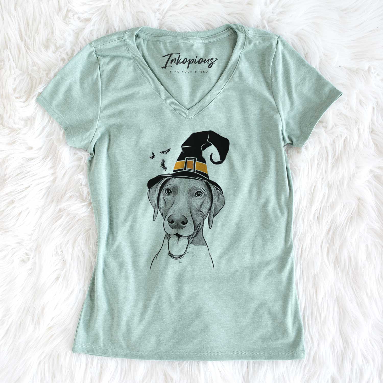 Witch Remi the German Shorthaired Pointer - Women's V-neck Shirt