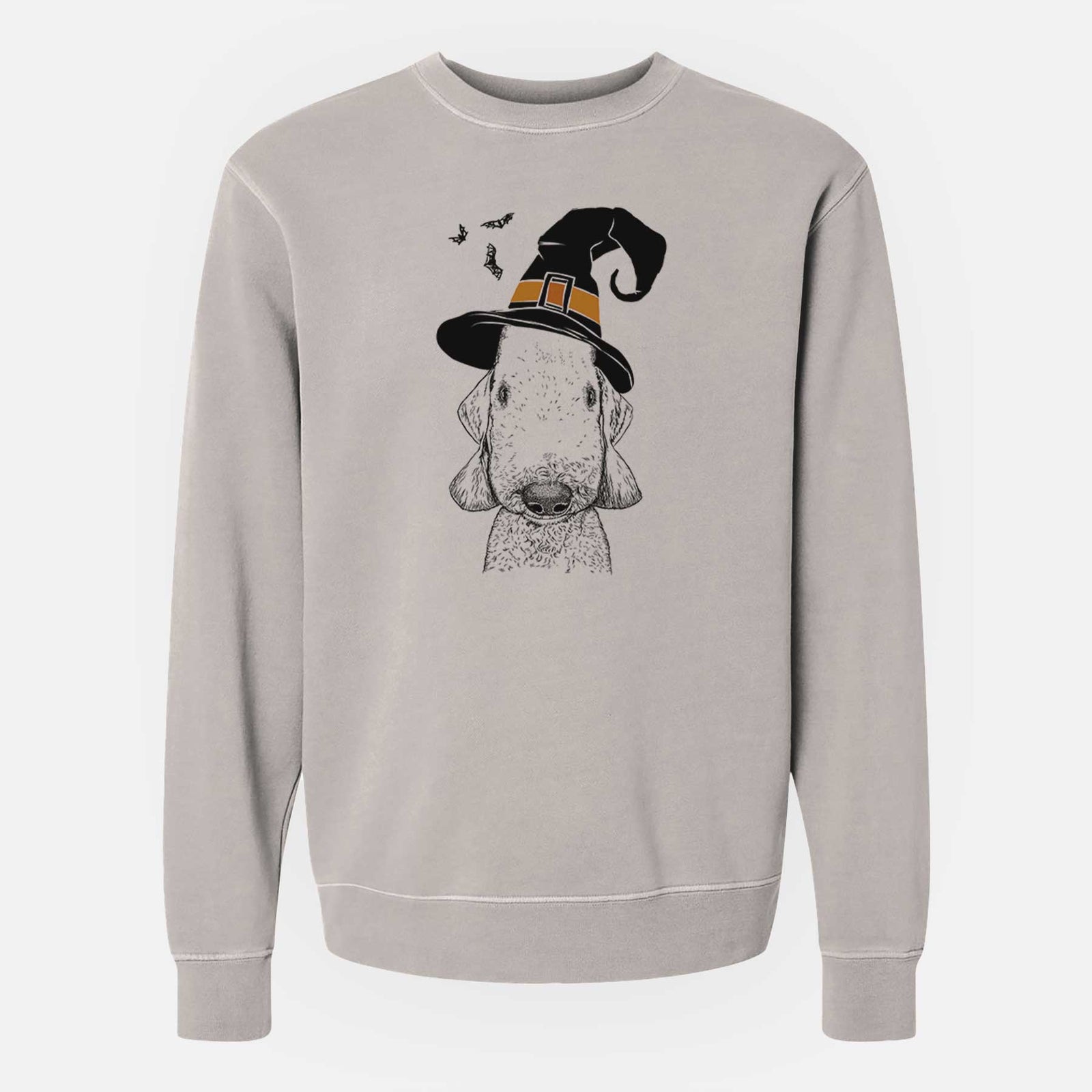 Witch Remington the Bedlington Terrier - Unisex Pigment Dyed Crew Sweatshirt