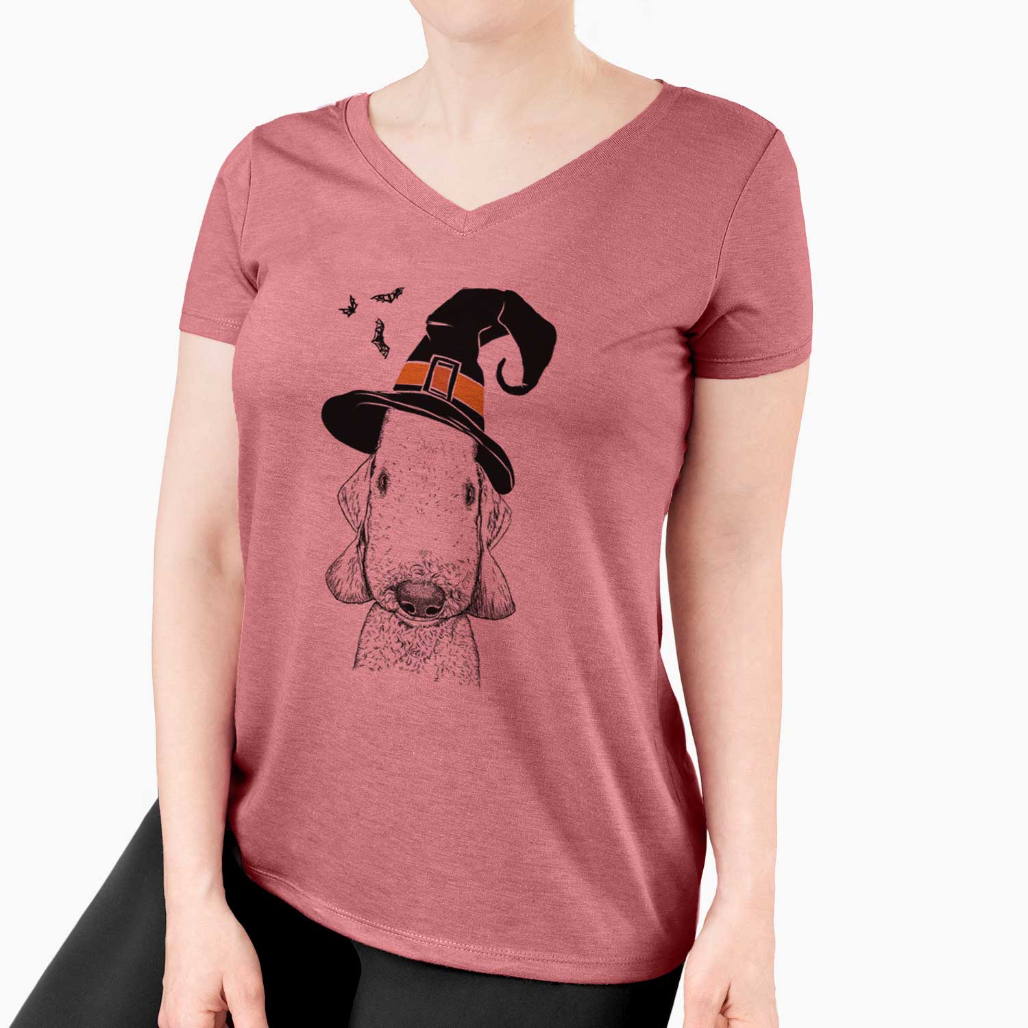 Witch Remington the Bedlington Terrier - Women's V-neck Shirt