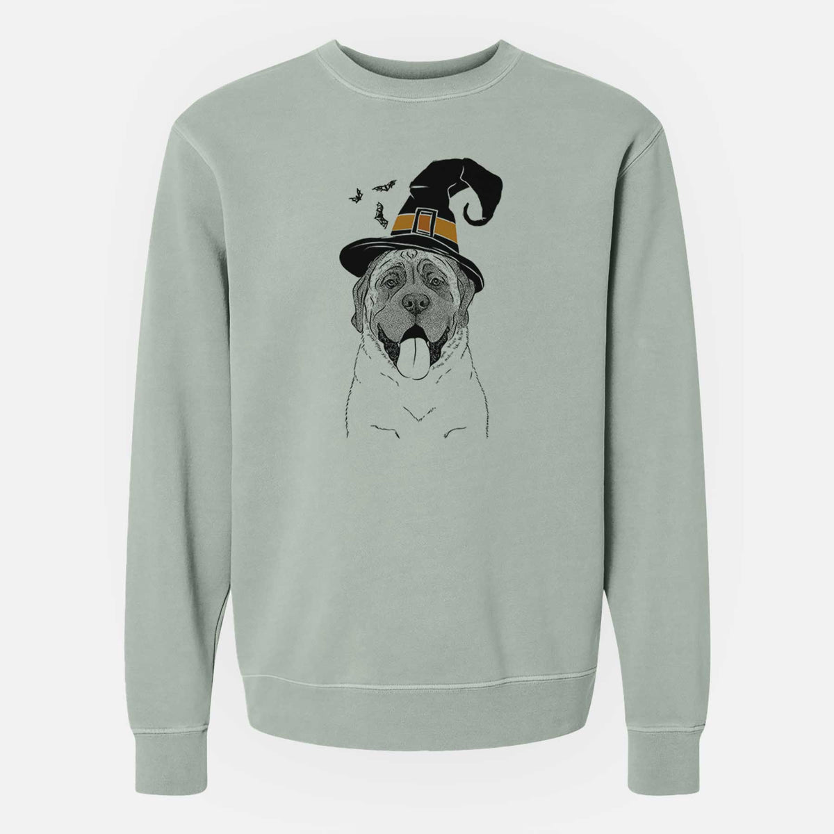 Witch Remmie the English Mastiff - Unisex Pigment Dyed Crew Sweatshirt