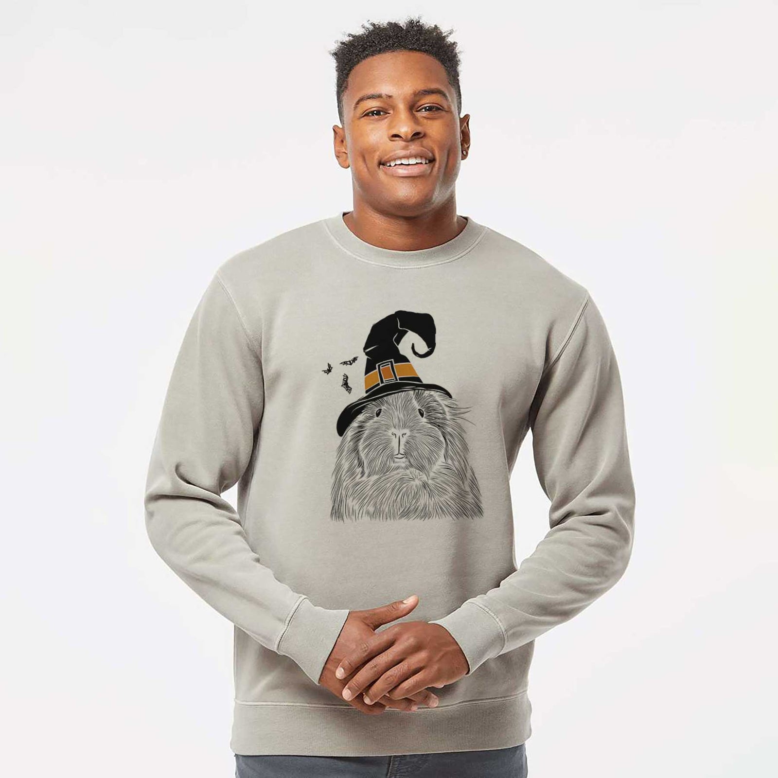 Witch Rhino the Guinea Pig - Unisex Pigment Dyed Crew Sweatshirt
