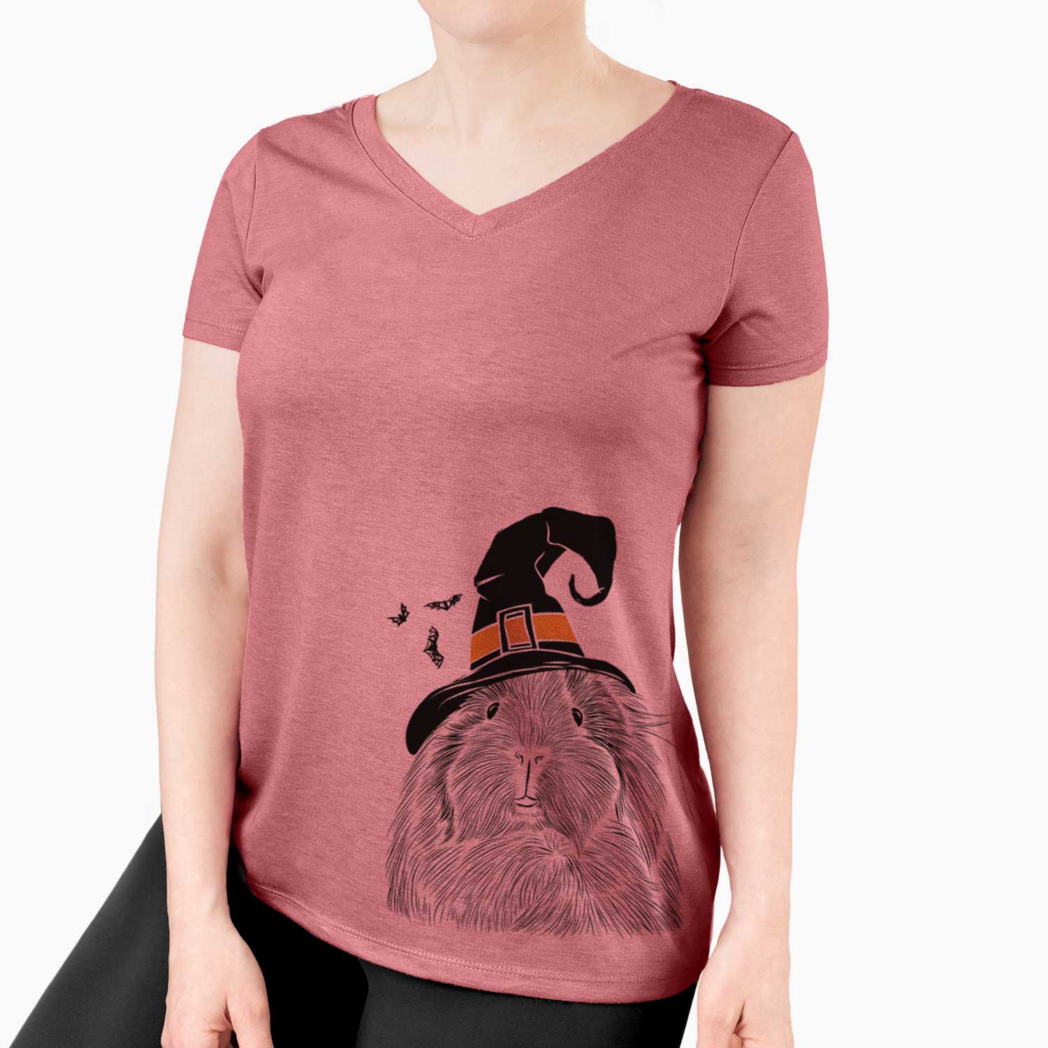 Witch Rhino the Guinea Pig - Women's V-neck Shirt