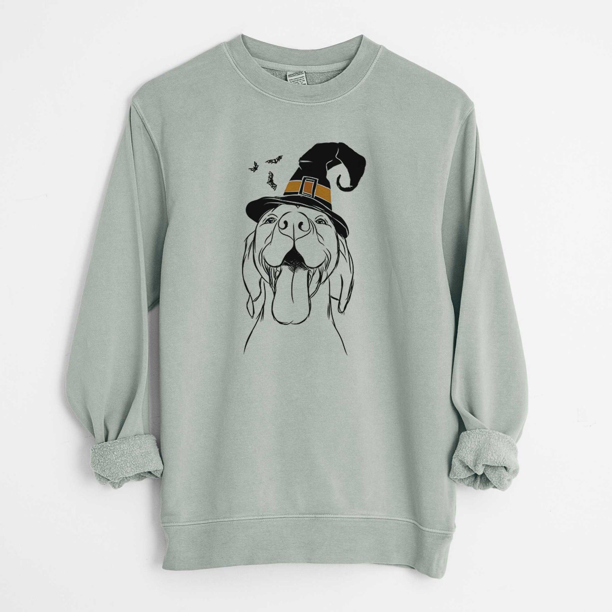 Witch Rhys the Vizsla - Unisex Pigment Dyed Crew Sweatshirt