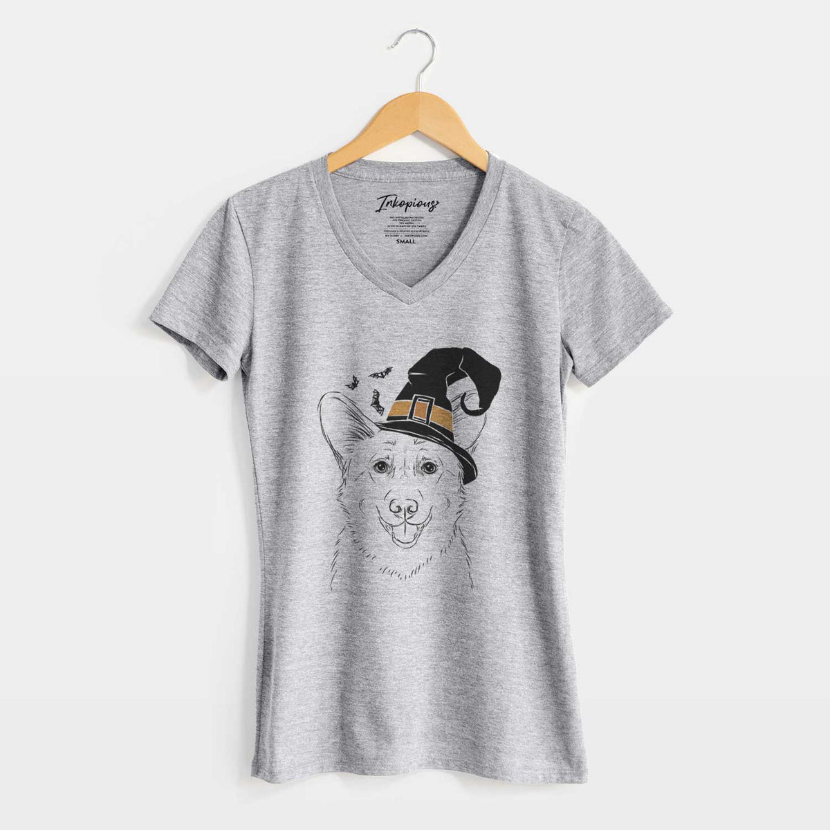 Witch Ricco the Corgi - Women's V-neck Shirt