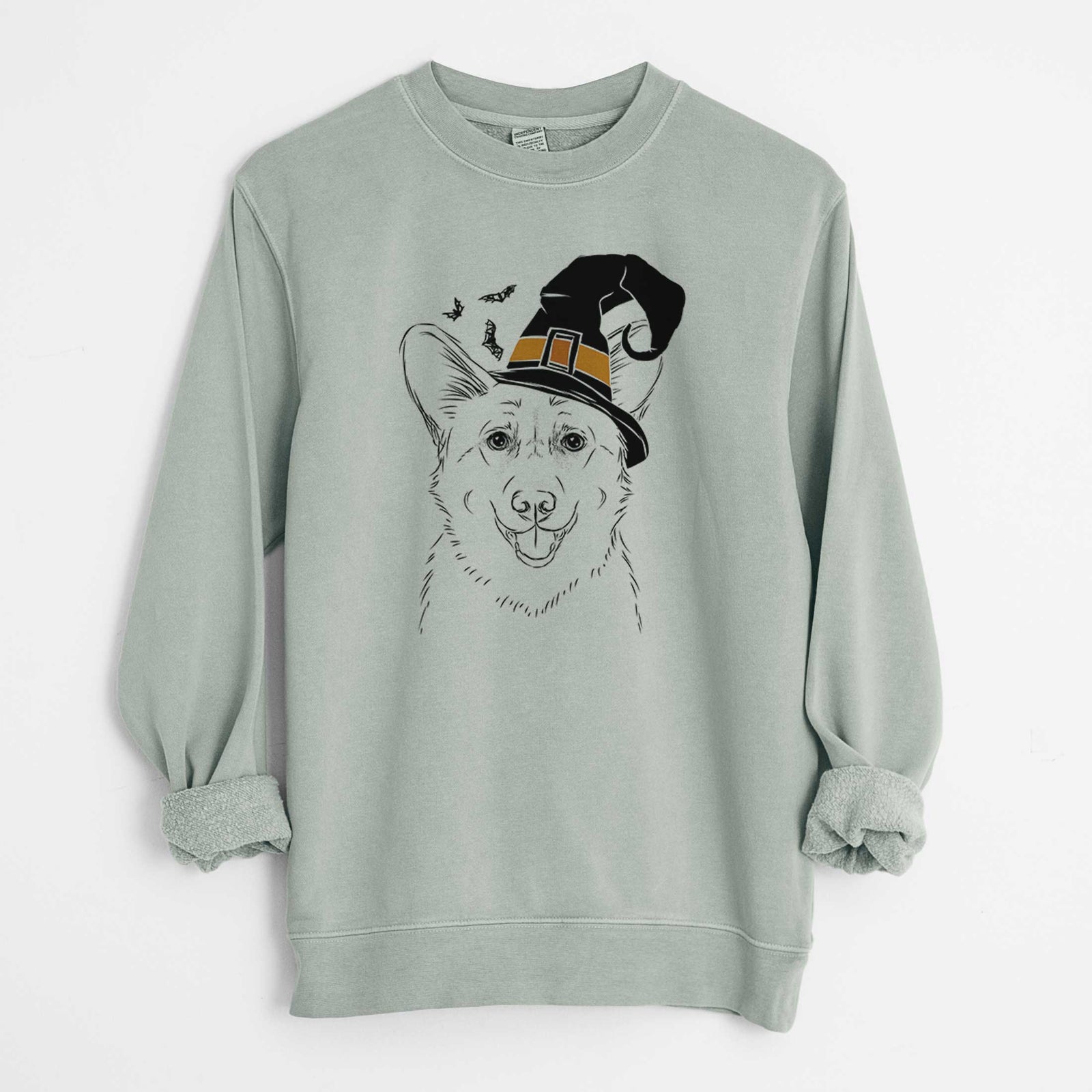 Witch Ricco the Corgi - Unisex Pigment Dyed Crew Sweatshirt