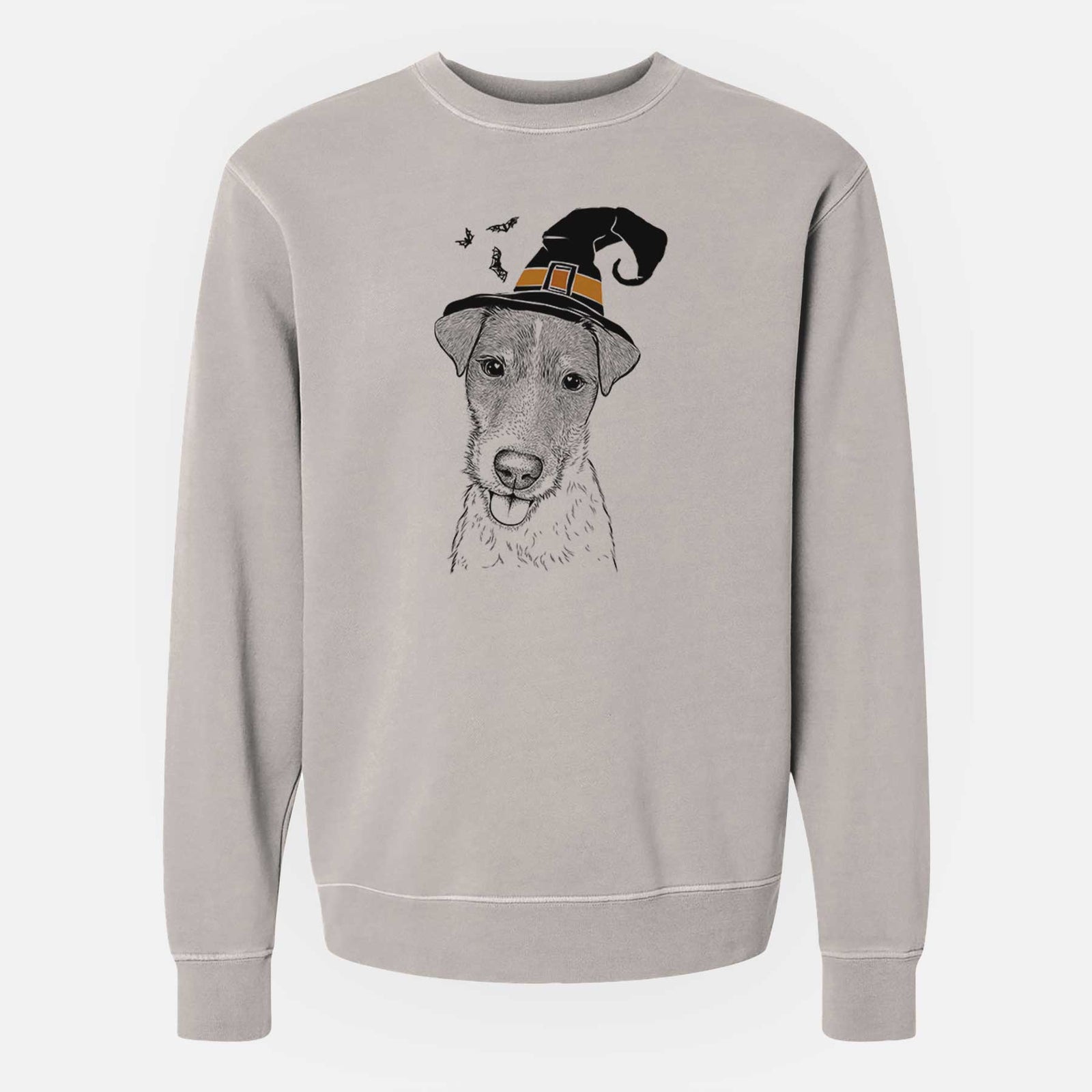 Witch Rider the Parson Russell Terrier - Unisex Pigment Dyed Crew Sweatshirt