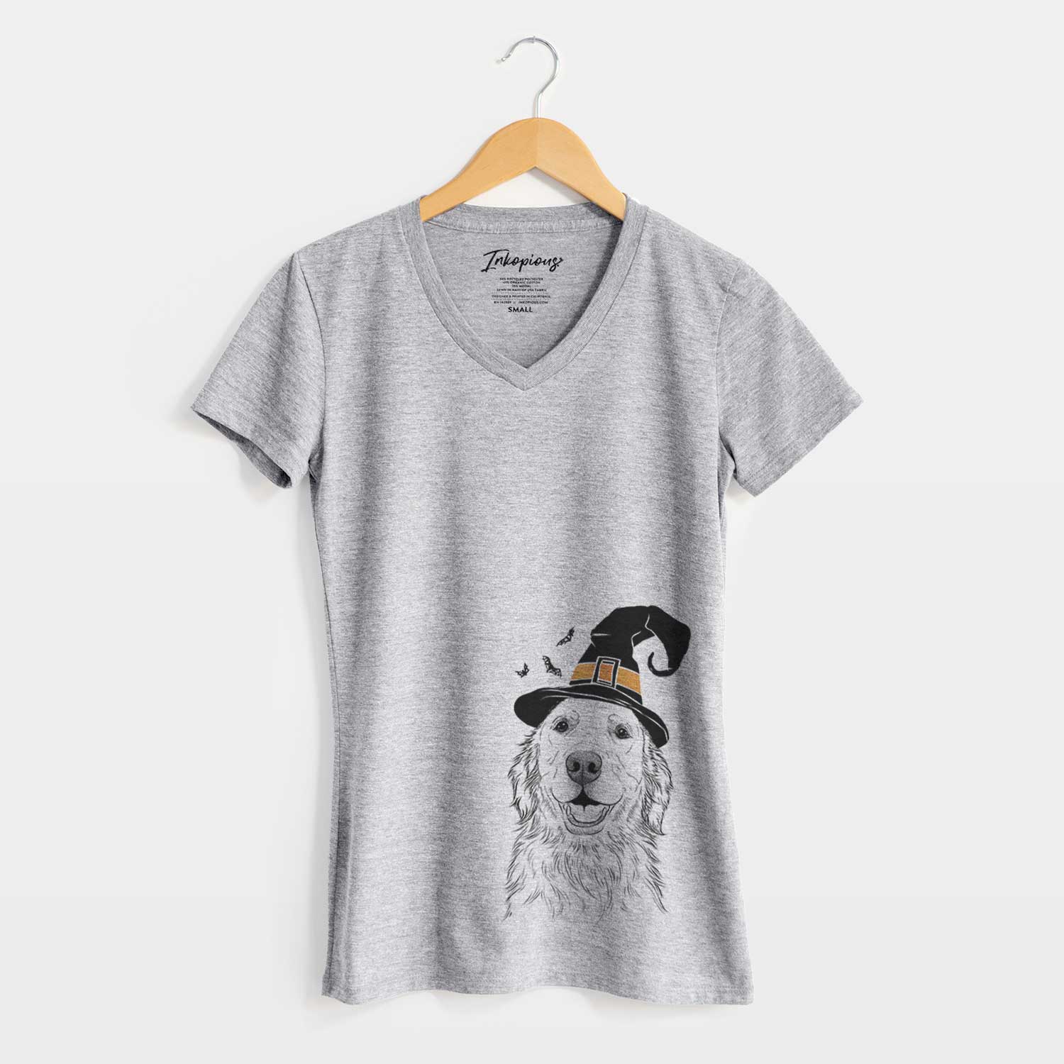 Witch Ridge the Golden Retriever - Women's V-neck Shirt