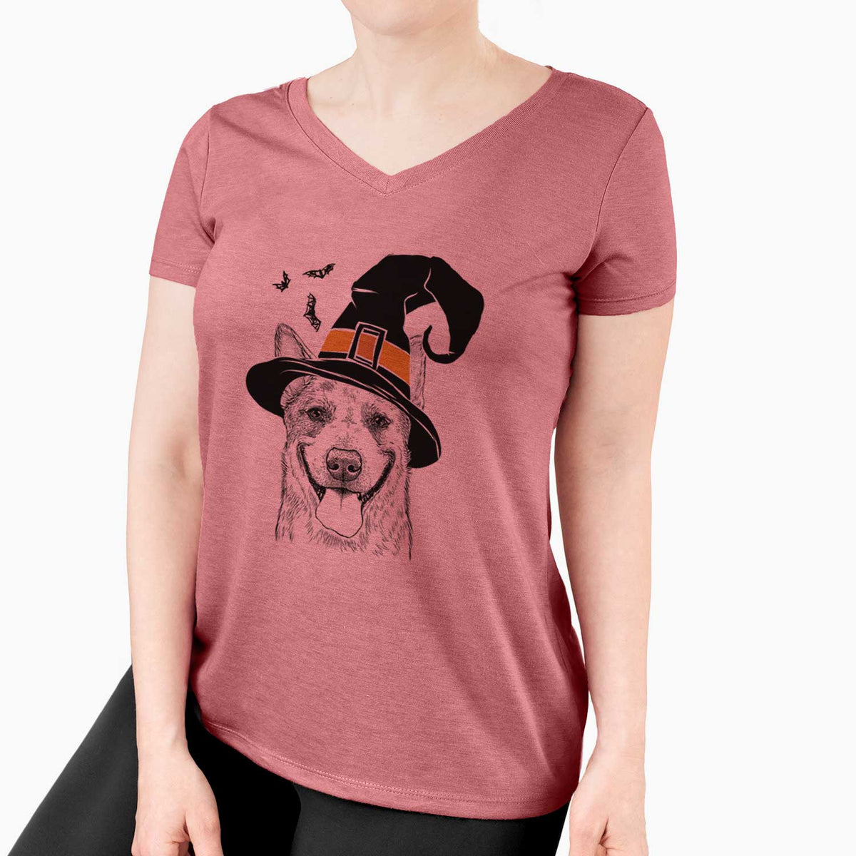 Witch Rio the Australian Cattle Dog - Women's V-neck Shirt