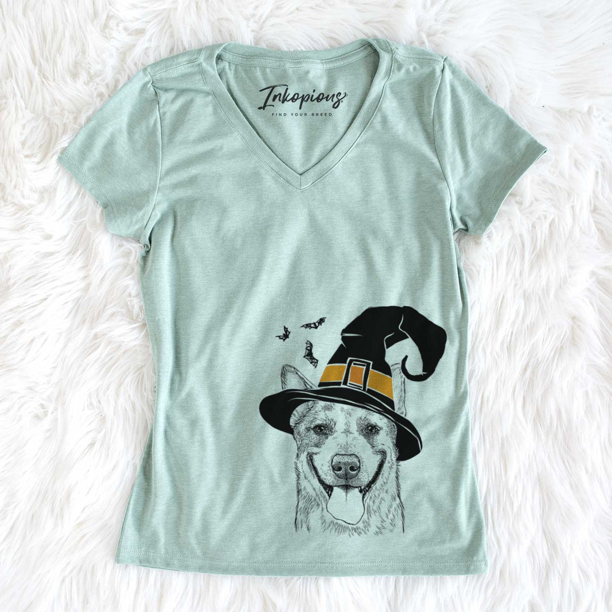 Witch Rio the Australian Cattle Dog - Women&#39;s V-neck Shirt