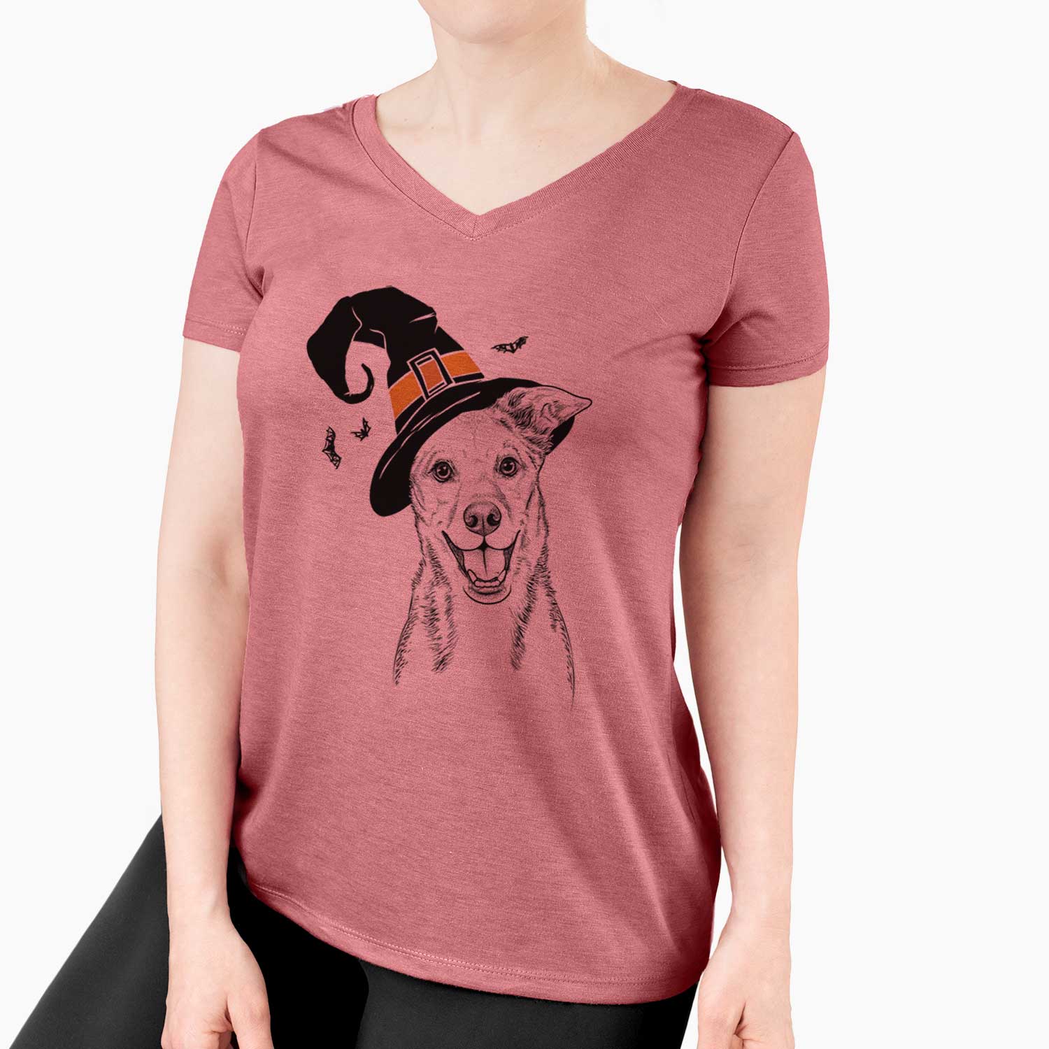 Witch Rocco the Mixed Breed - Women's V-neck Shirt