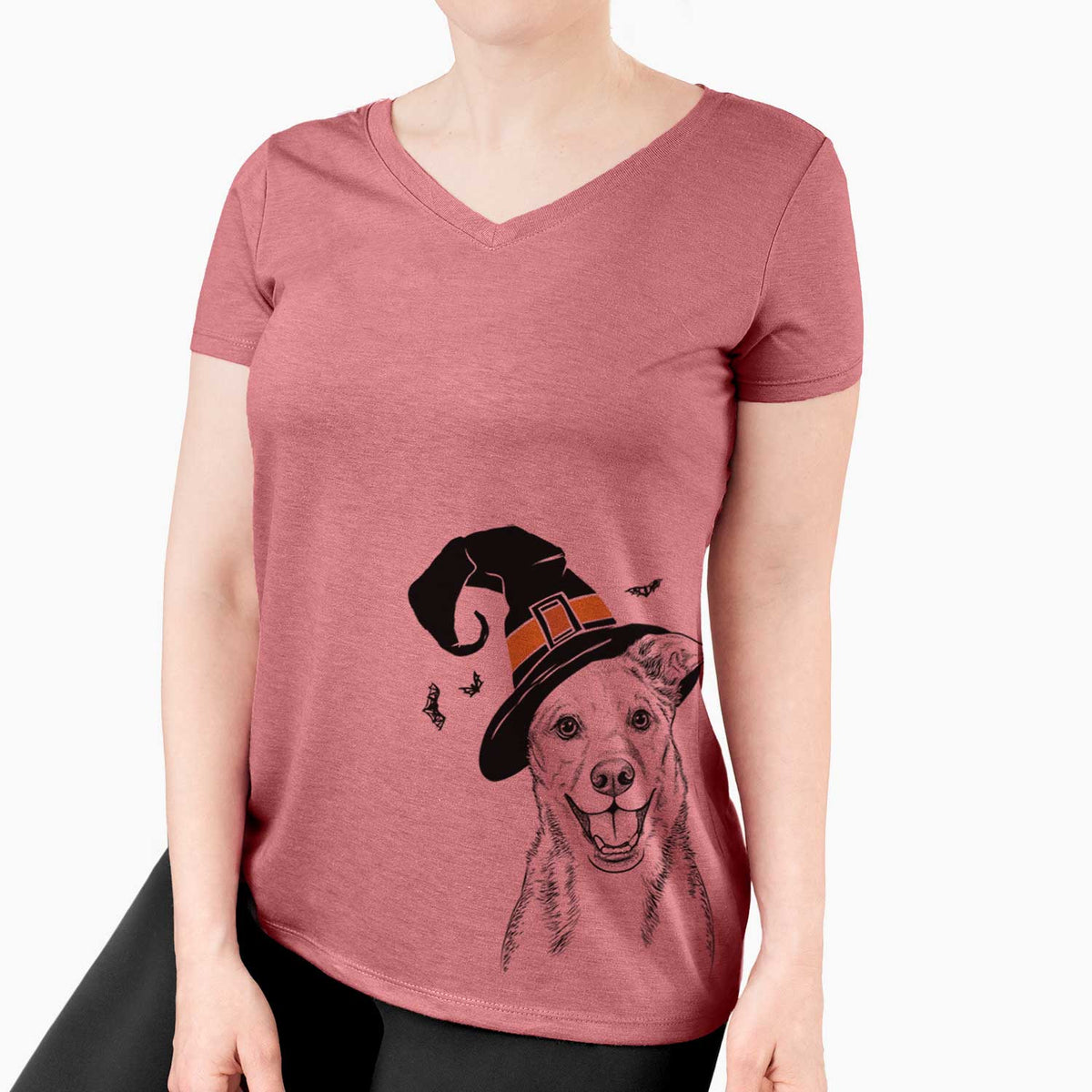 Witch Rocco the Mixed Breed - Women's V-neck Shirt