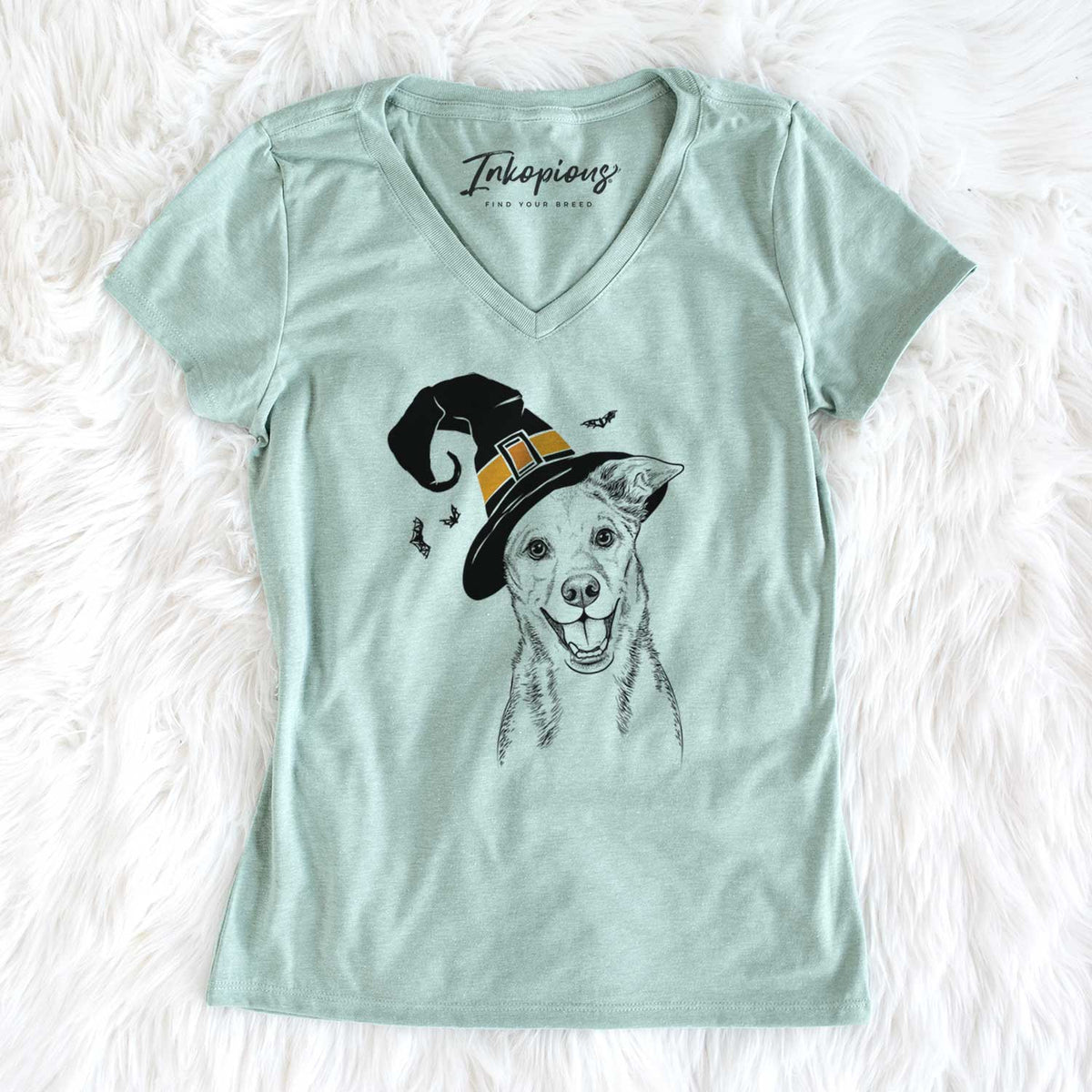 Witch Rocco the Mixed Breed - Women's V-neck Shirt