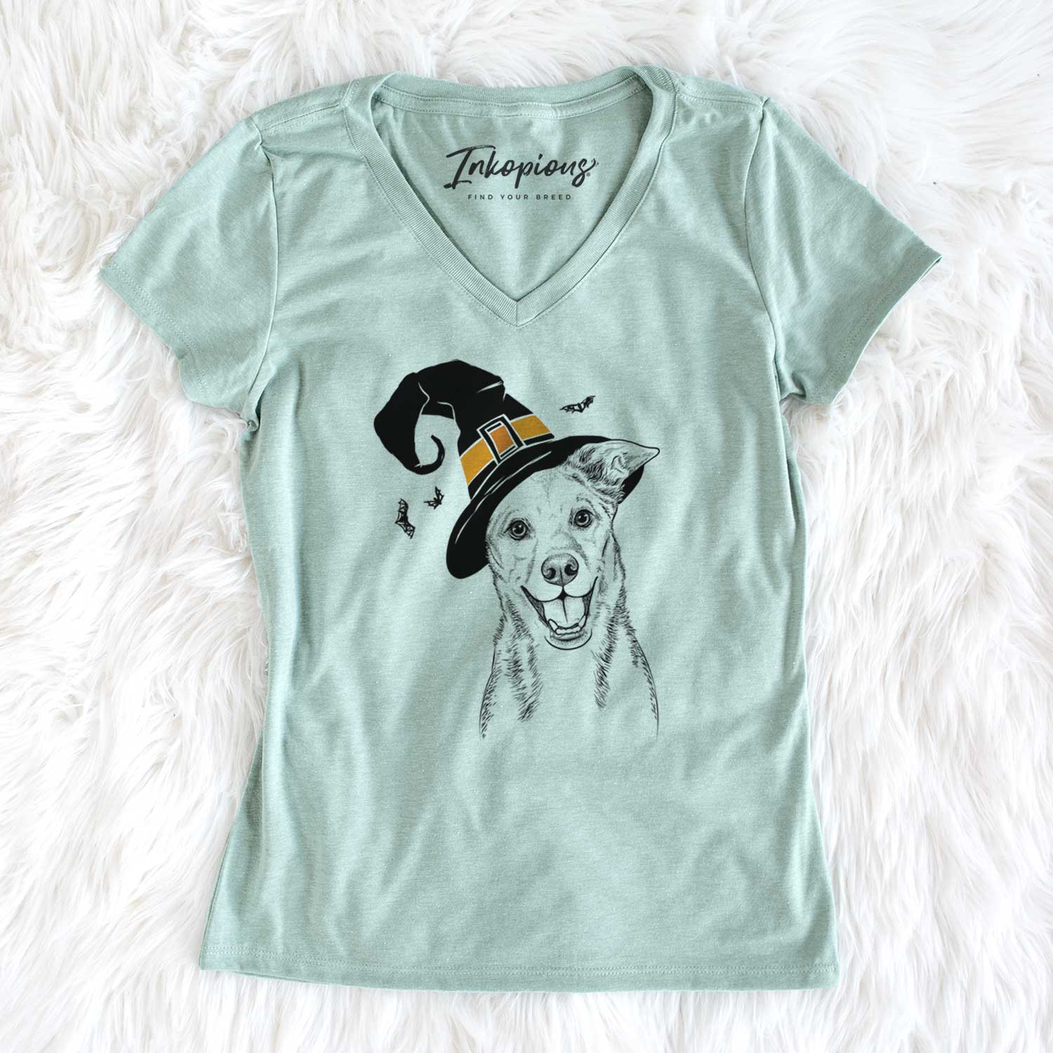 Witch Rocco the Mixed Breed - Women's V-neck Shirt