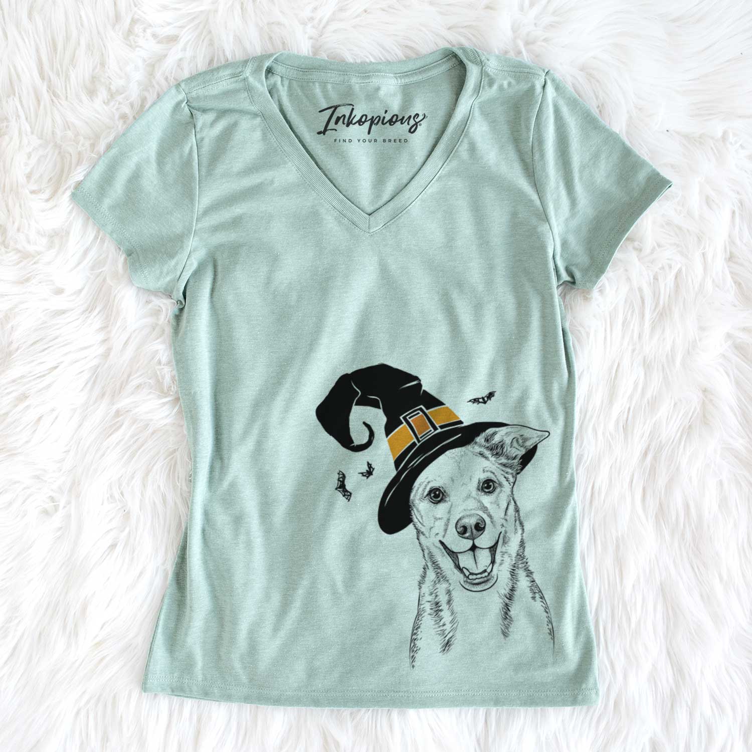 Witch Rocco the Mixed Breed - Women's V-neck Shirt