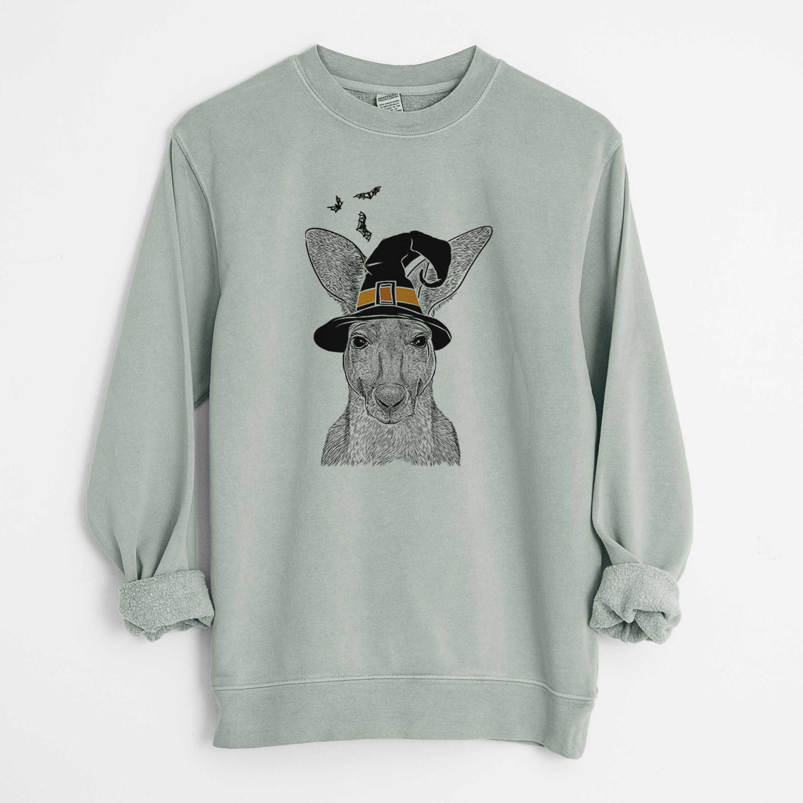 Witch Roger the Red Kangaroo - Unisex Pigment Dyed Crew Sweatshirt
