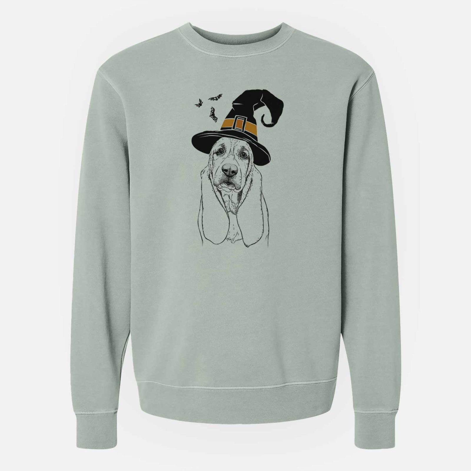 Witch Rolo the Basset Hound - Unisex Pigment Dyed Crew Sweatshirt
