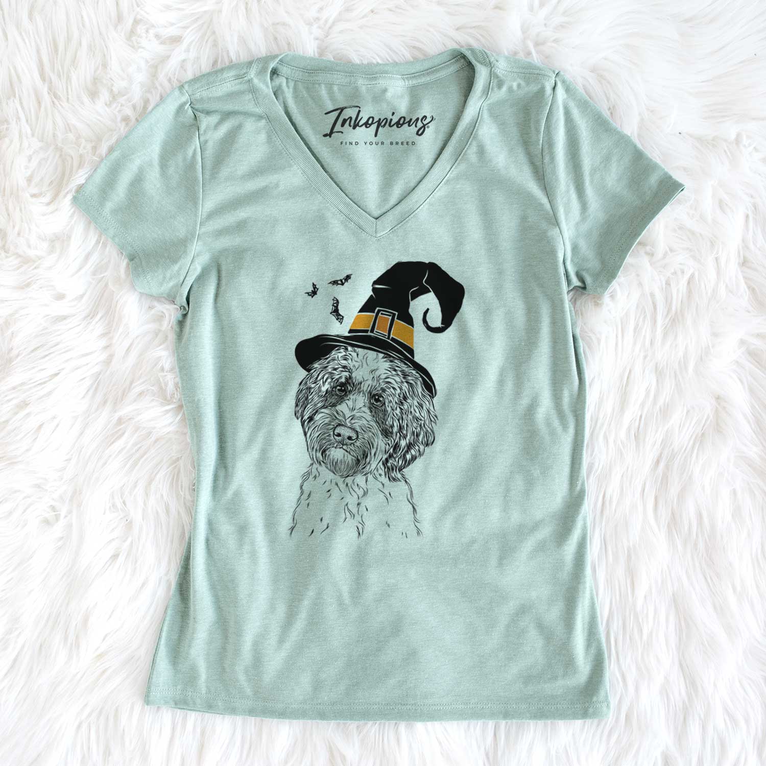 Witch Rooney the Aussiedoodle - Women's V-neck Shirt