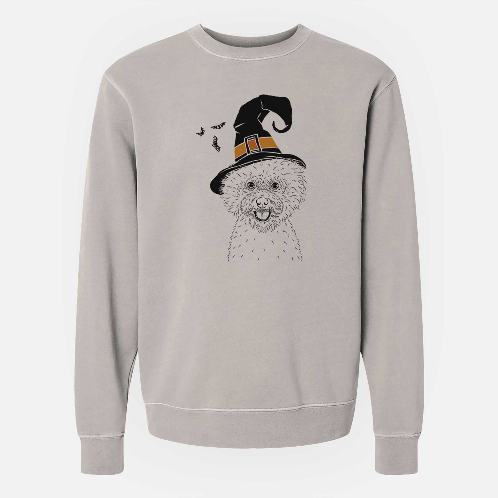 Witch Ross the Bichon Frise - Unisex Pigment Dyed Crew Sweatshirt