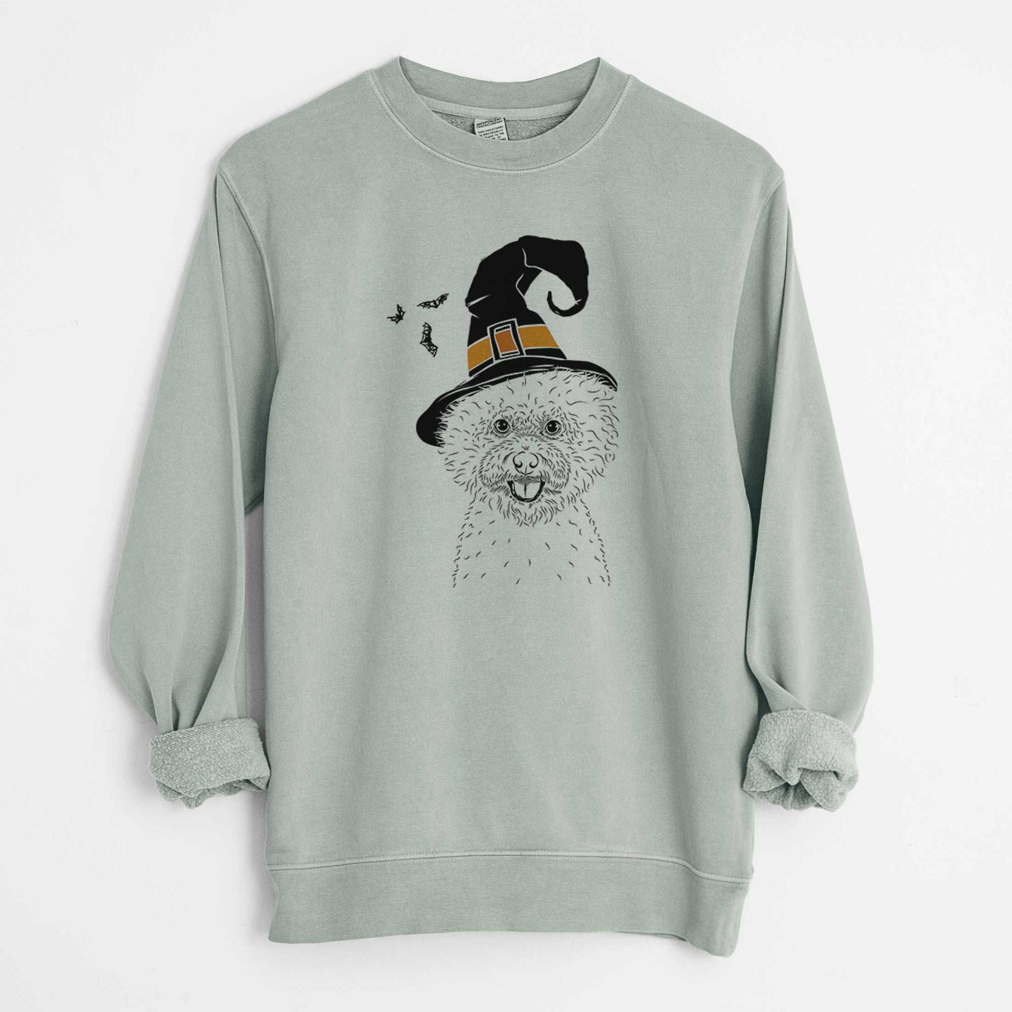 Witch Ross the Bichon Frise - Unisex Pigment Dyed Crew Sweatshirt