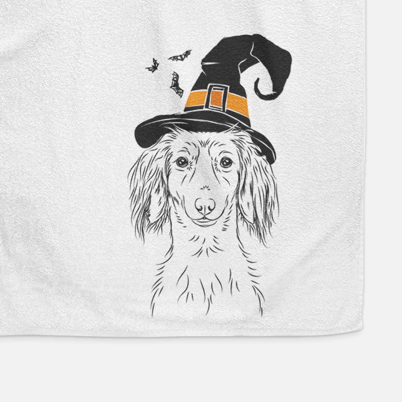 Roux the Long Haired Dachshund Decorative Hand Towel