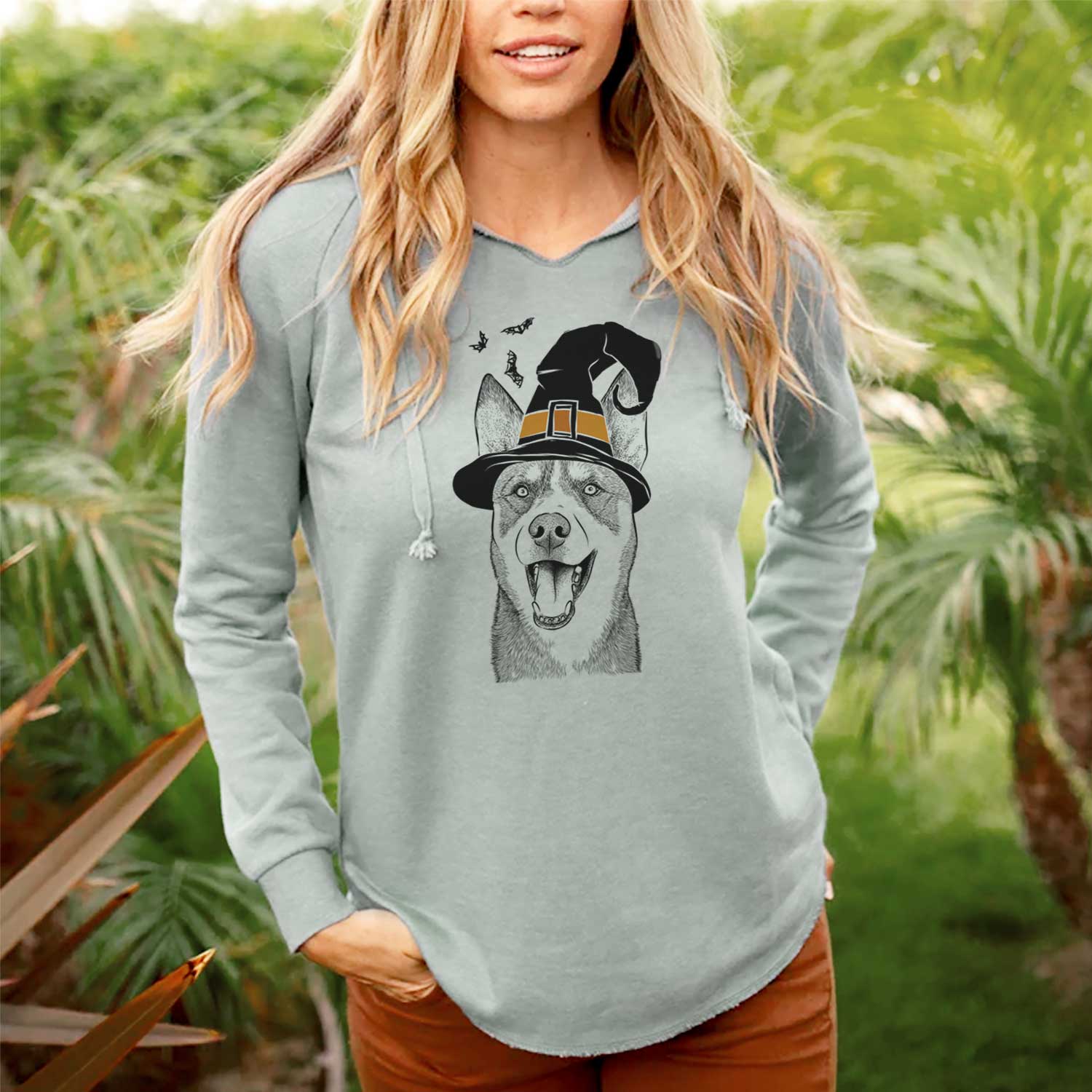 Witch Roux the Siberian Husky - Cali Wave Hooded Sweatshirt