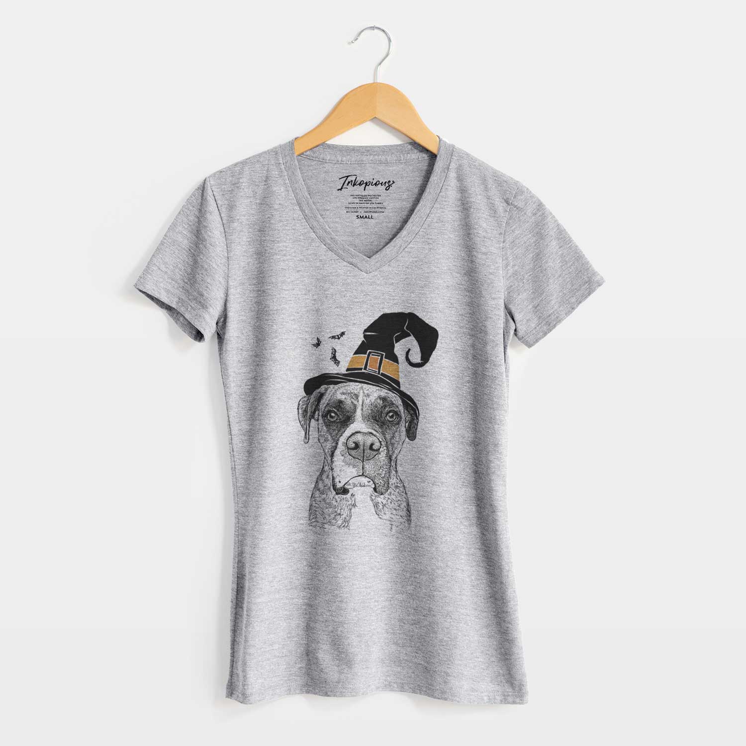 Witch Rowdy Rex the Boxer - Women's V-neck Shirt