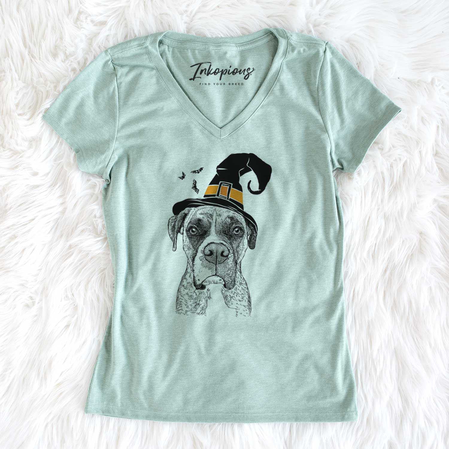 Witch Rowdy Rex the Boxer - Women's V-neck Shirt