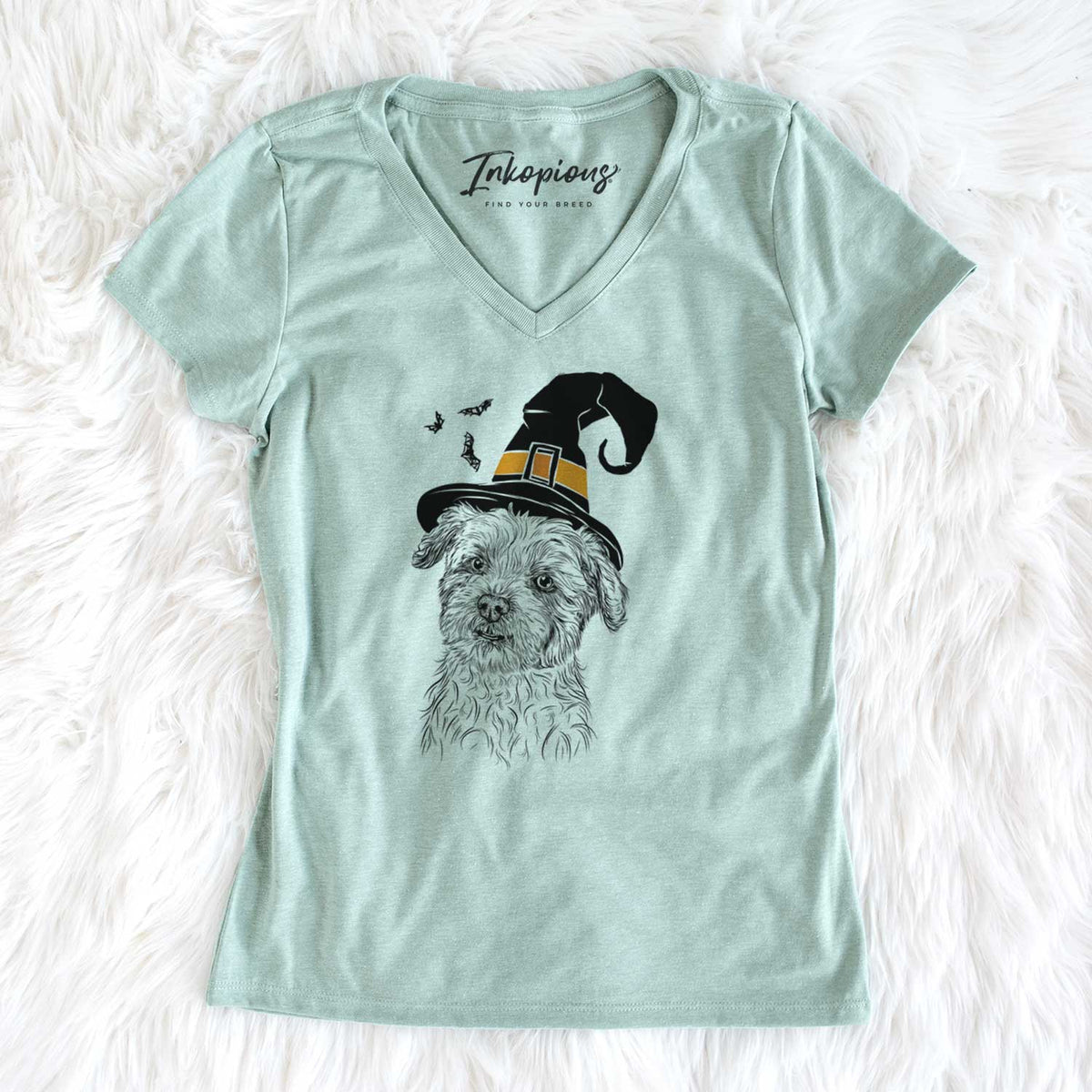 Witch Roxie the Schnauzer Shih Tzu Mix - Women's V-neck Shirt