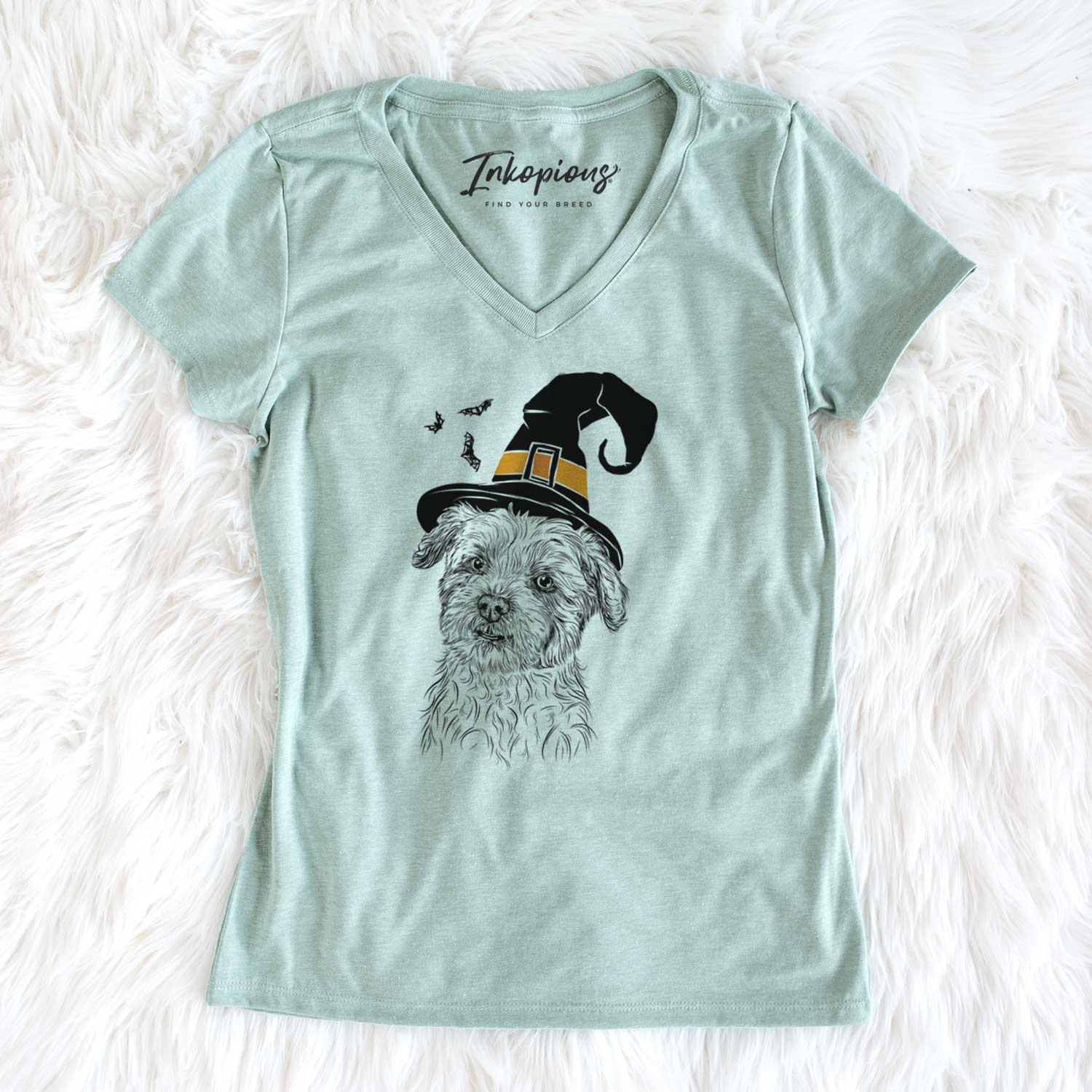 Witch Roxie the Schnauzer Shih Tzu Mix - Women's V-neck Shirt