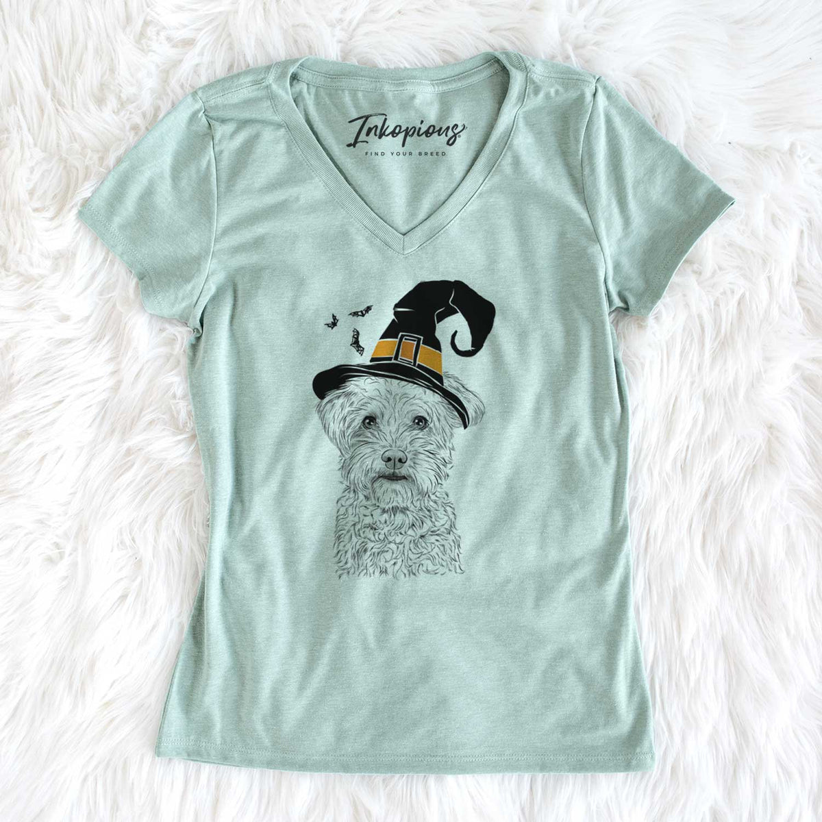Witch Rudy the Schnoodle - Women's V-neck Shirt