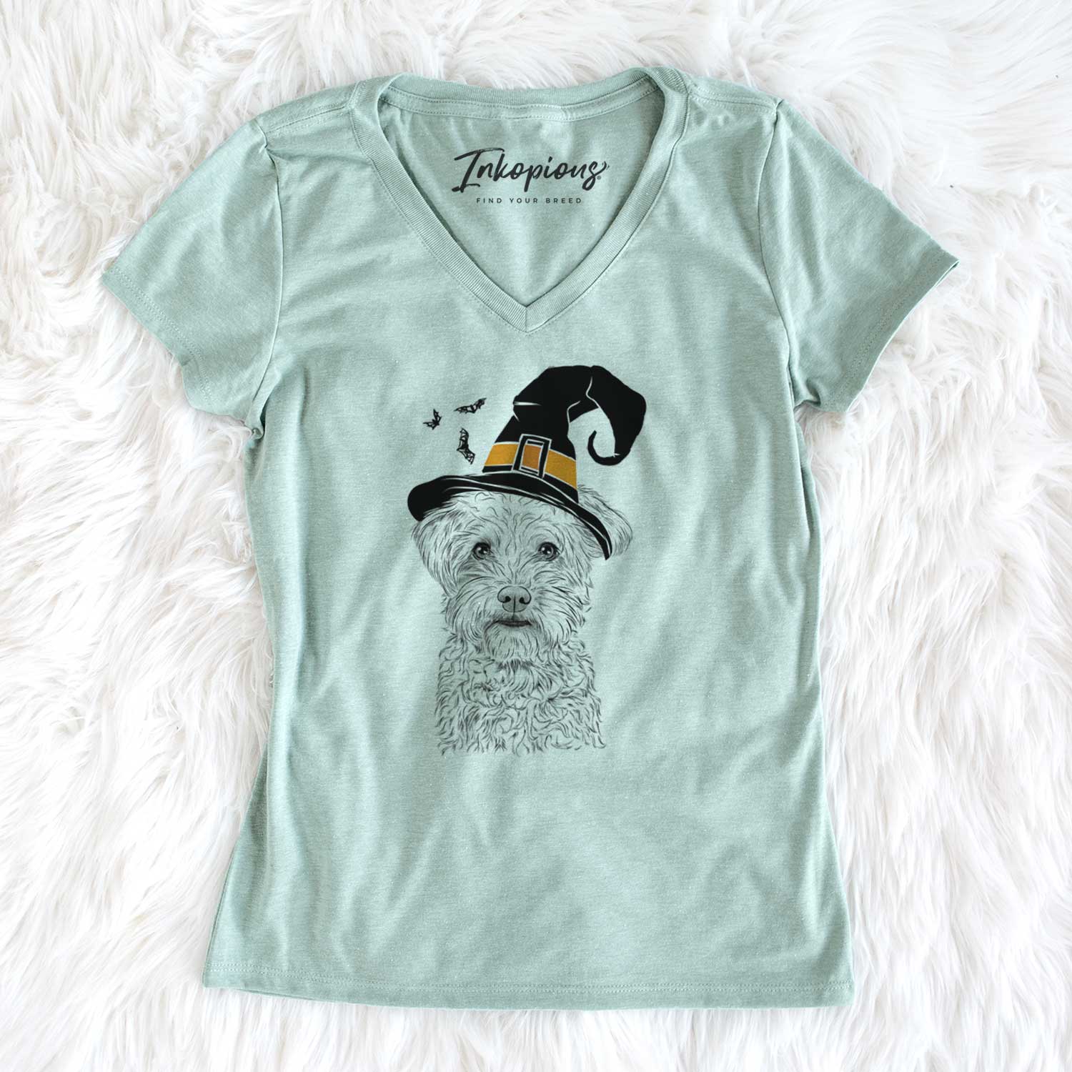 Witch Rudy the Schnoodle - Women's V-neck Shirt