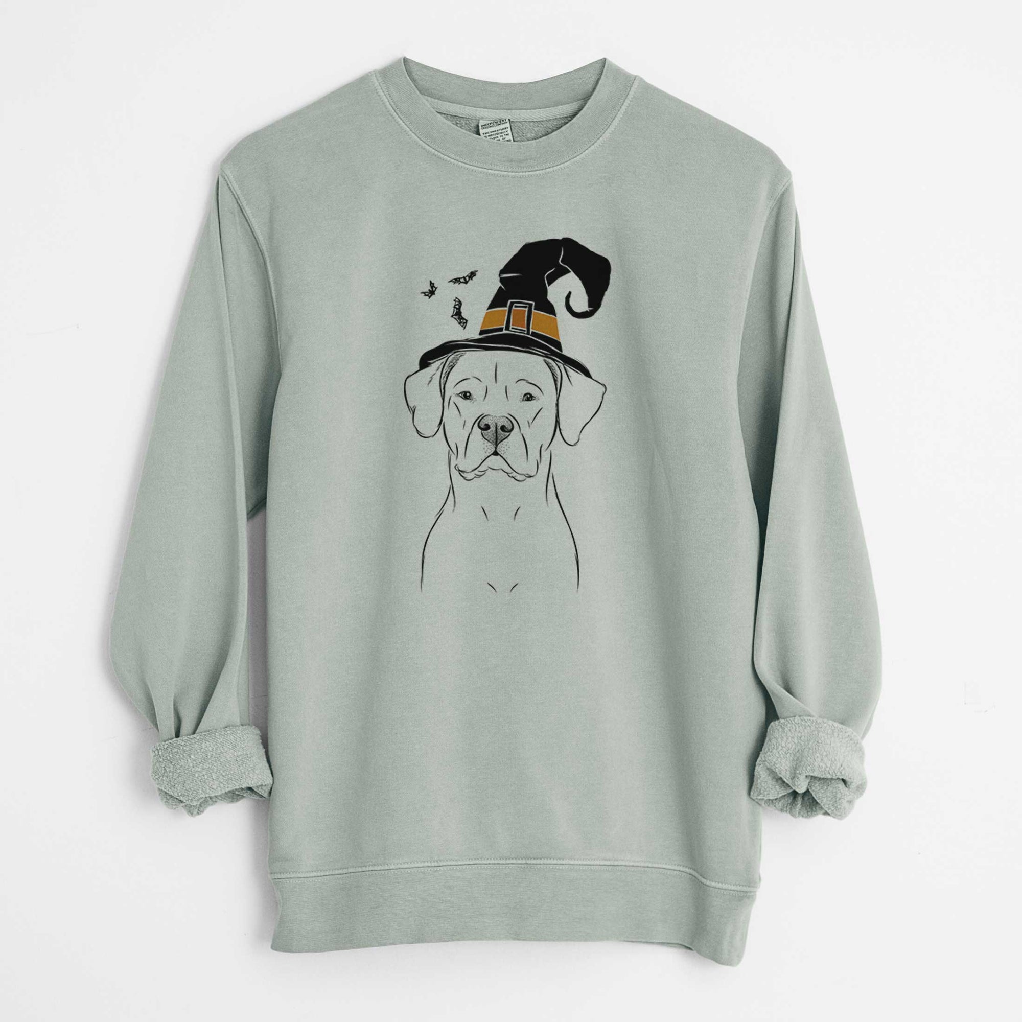 Witch Rufio the Dogo Argentino - Unisex Pigment Dyed Crew Sweatshirt