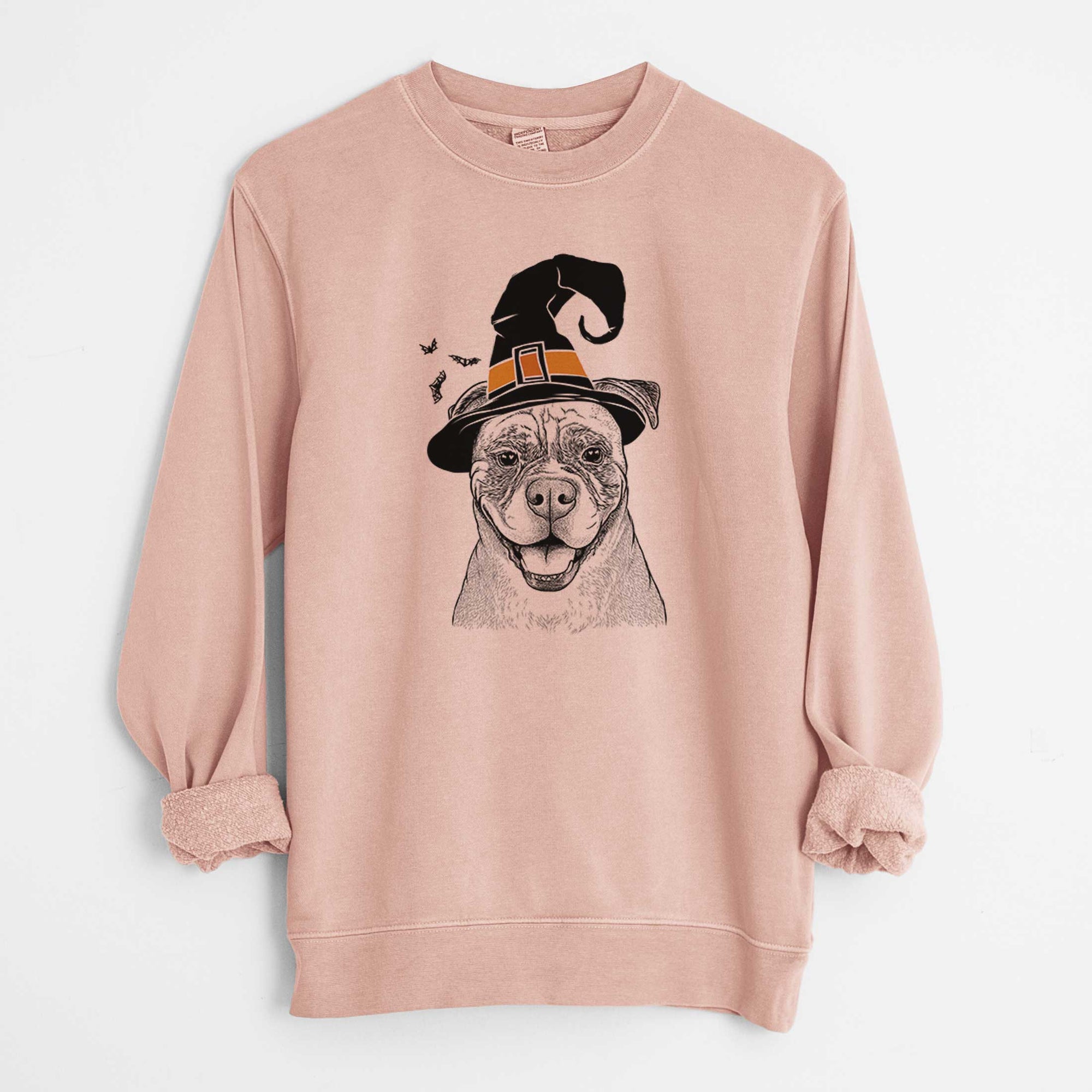 Witch Rufus the American Bulldog - Unisex Pigment Dyed Crew Sweatshirt