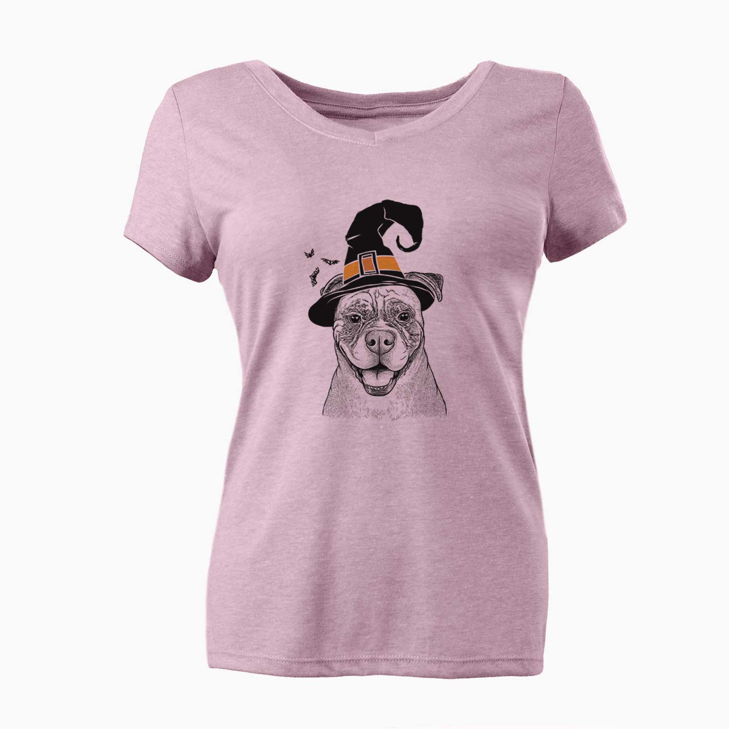 Witch Rufus the American Bulldog - Women's V-neck Shirt