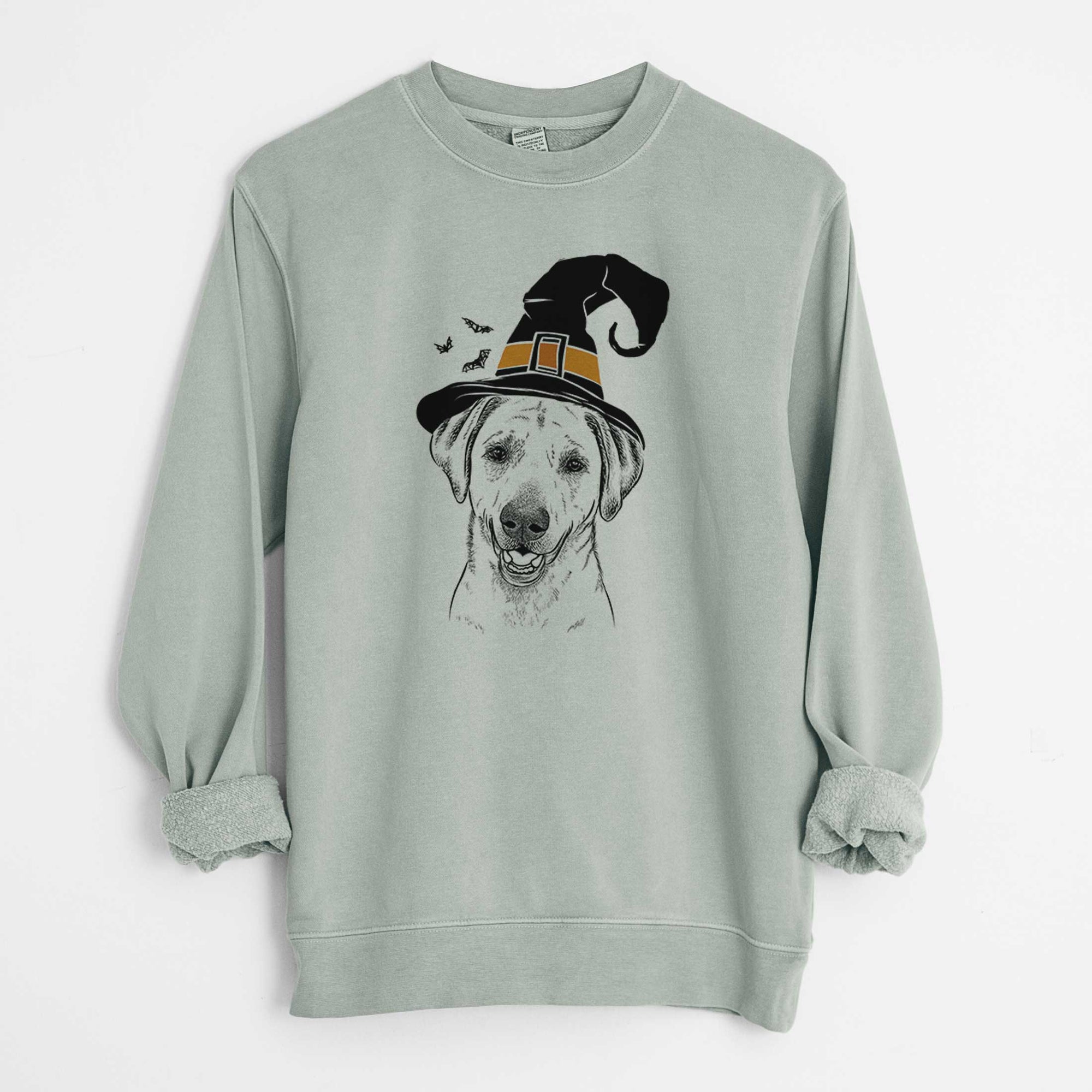 Witch Rusty the Labrador Retriever - Unisex Pigment Dyed Crew Sweatshirt