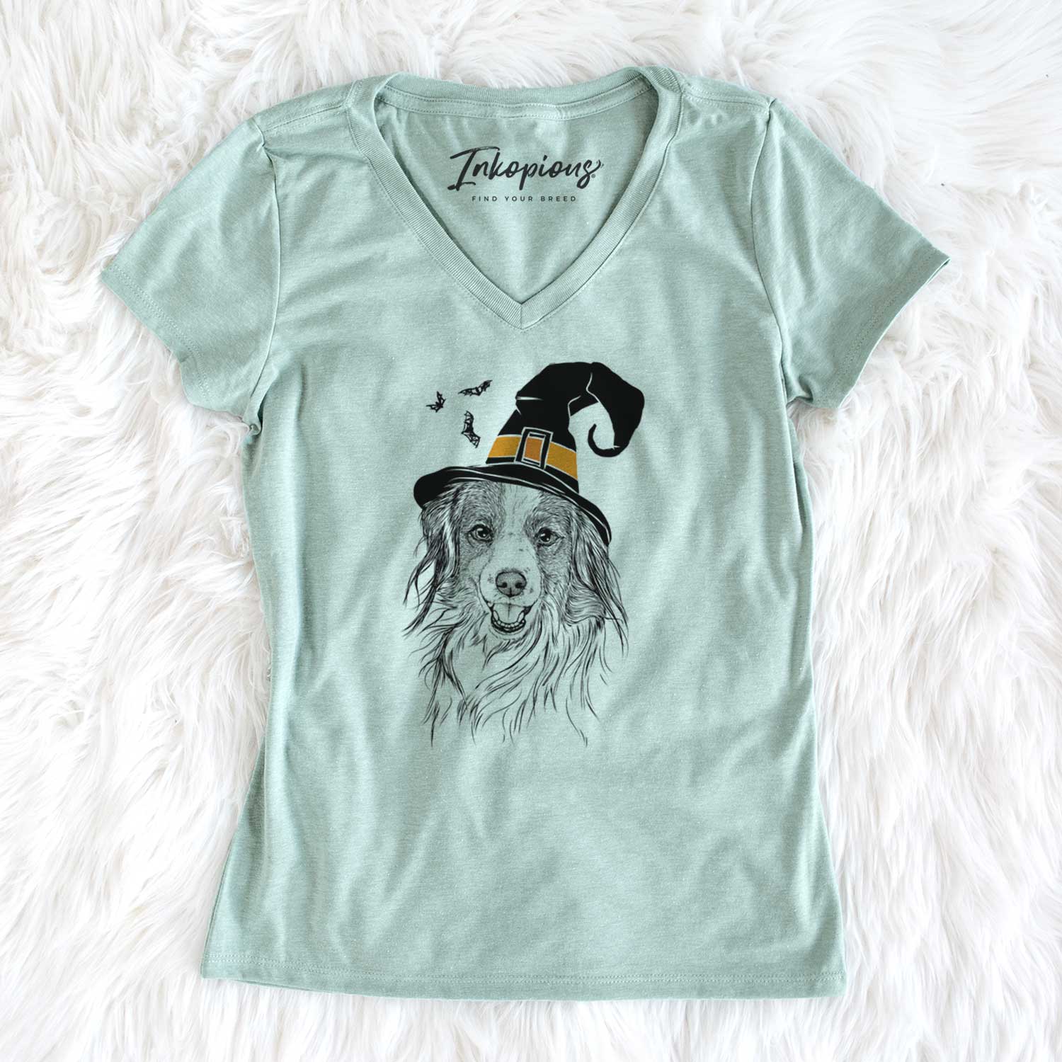 Witch Rutger the Nederlandse Kooikerhondje - Women's V-neck Shirt