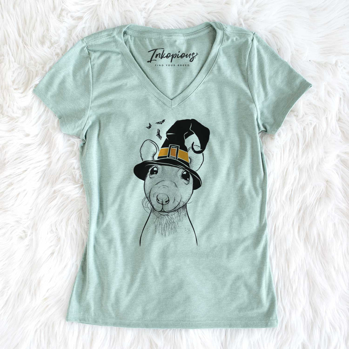 Witch Ruthie the Hairless Rat - Women's V-neck Shirt