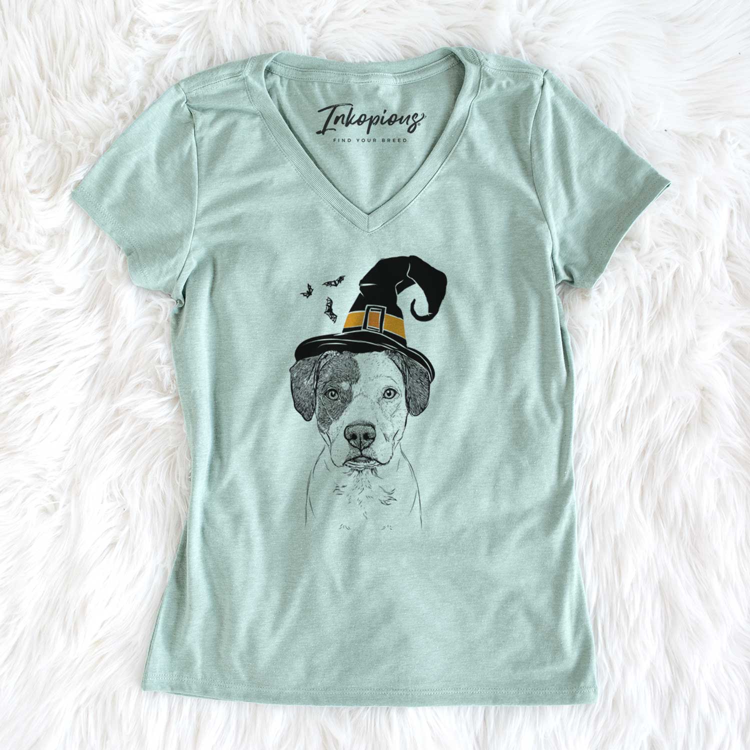 Witch Ryleigh the Beagle Pitbull Mix - Women's V-neck Shirt