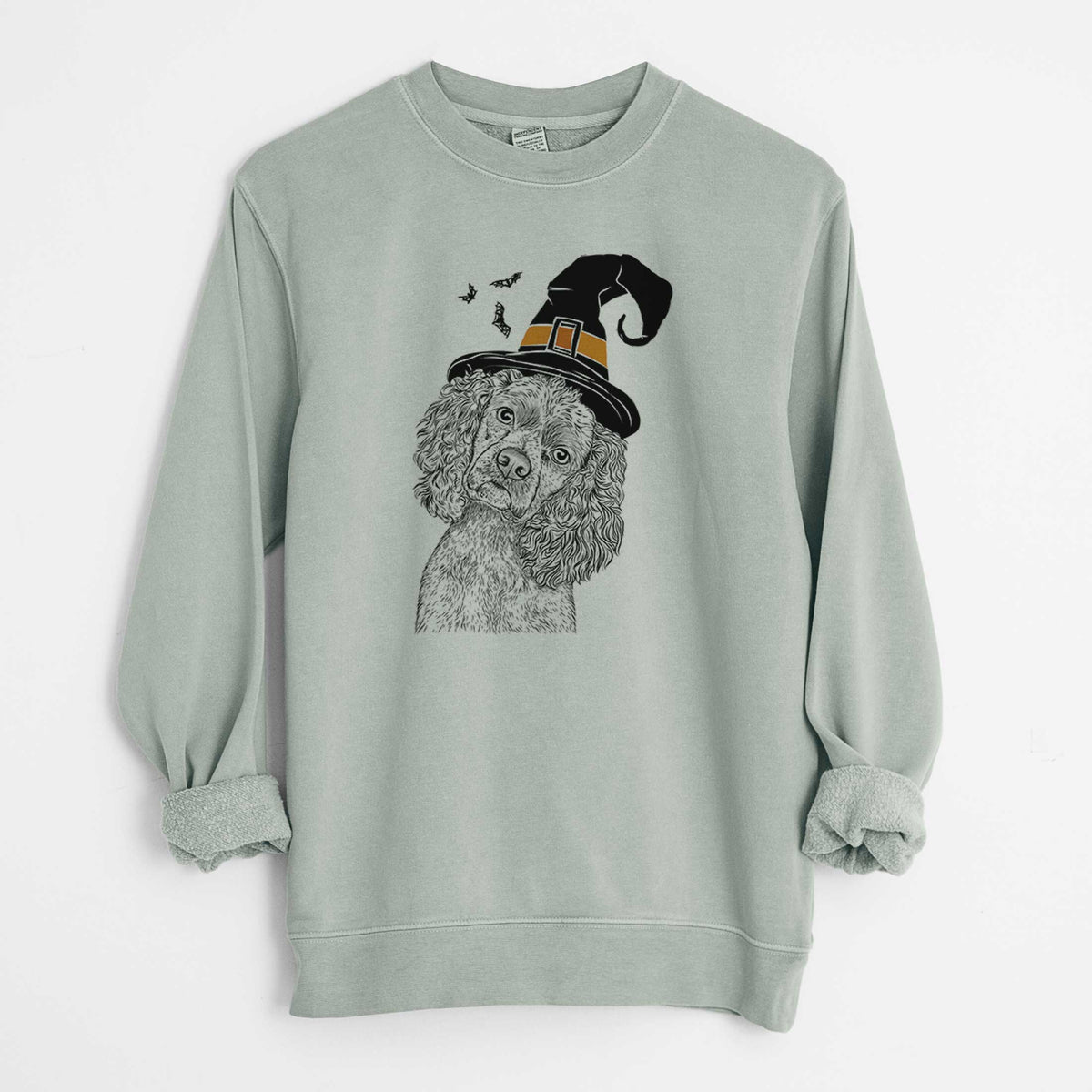 Witch Sadie the Cocker Spaniel - Unisex Pigment Dyed Crew Sweatshirt