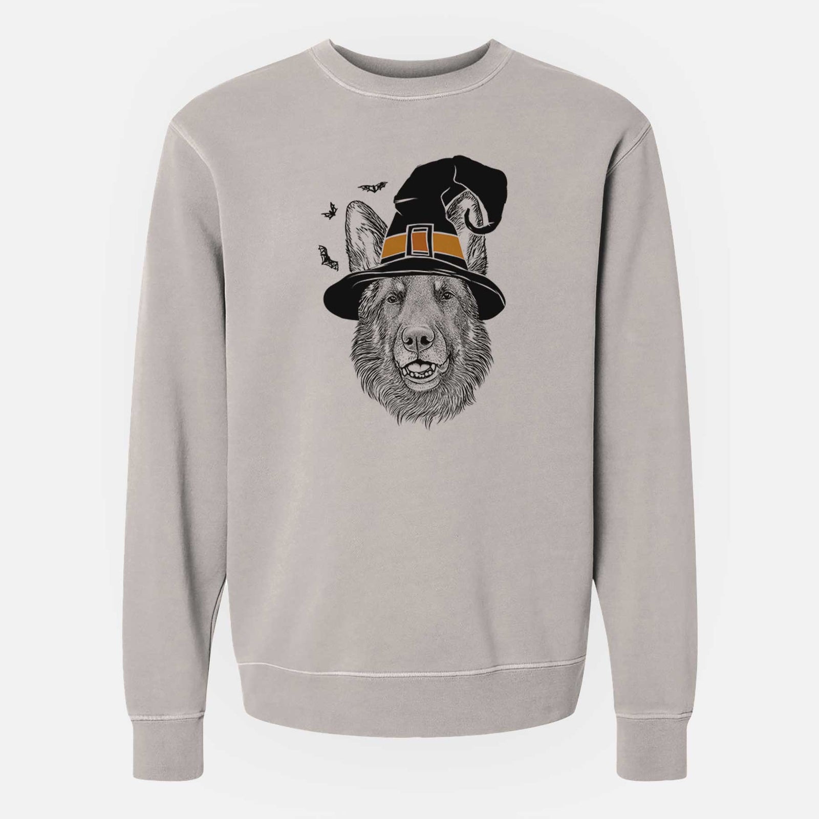 Witch Sammie the German Shepherd - Unisex Pigment Dyed Crew Sweatshirt