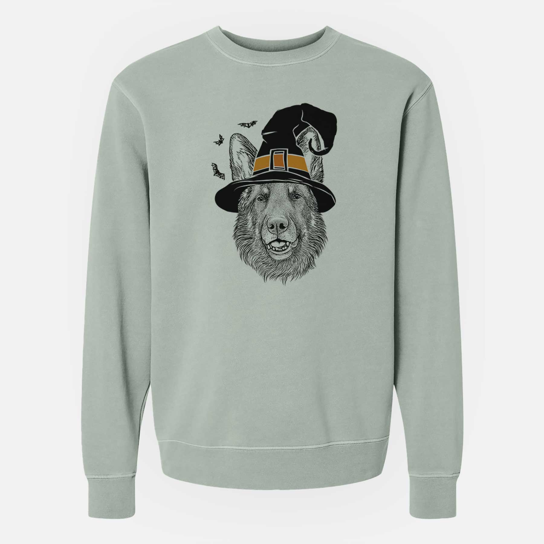 Witch Sammie the German Shepherd - Unisex Pigment Dyed Crew Sweatshirt