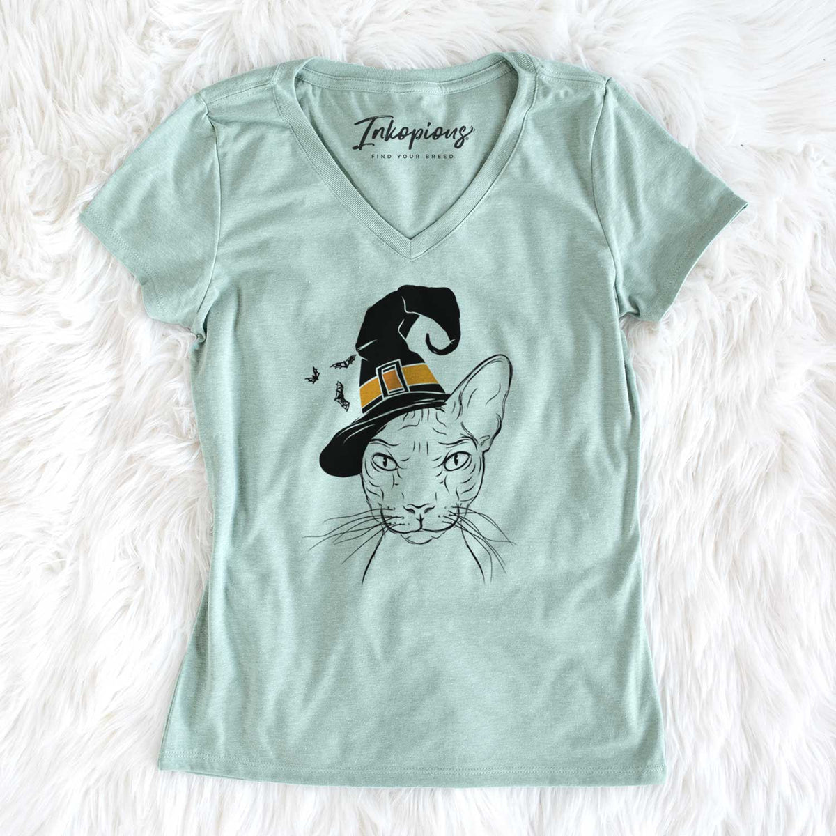 Witch Sammy the Spinx Cat - Women's V-neck Shirt